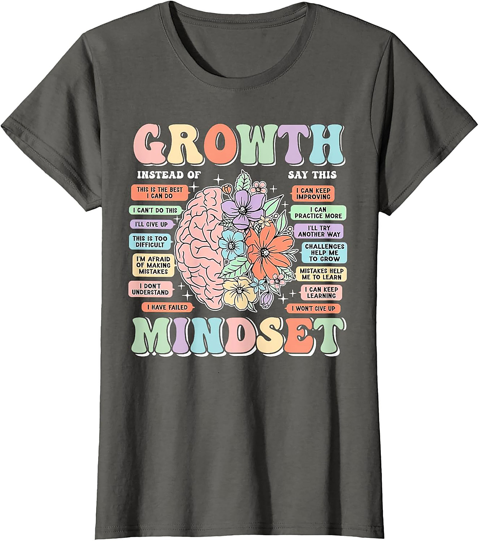 Growth Mindset Retro T-Shirt Inspirational Mental Health Tee