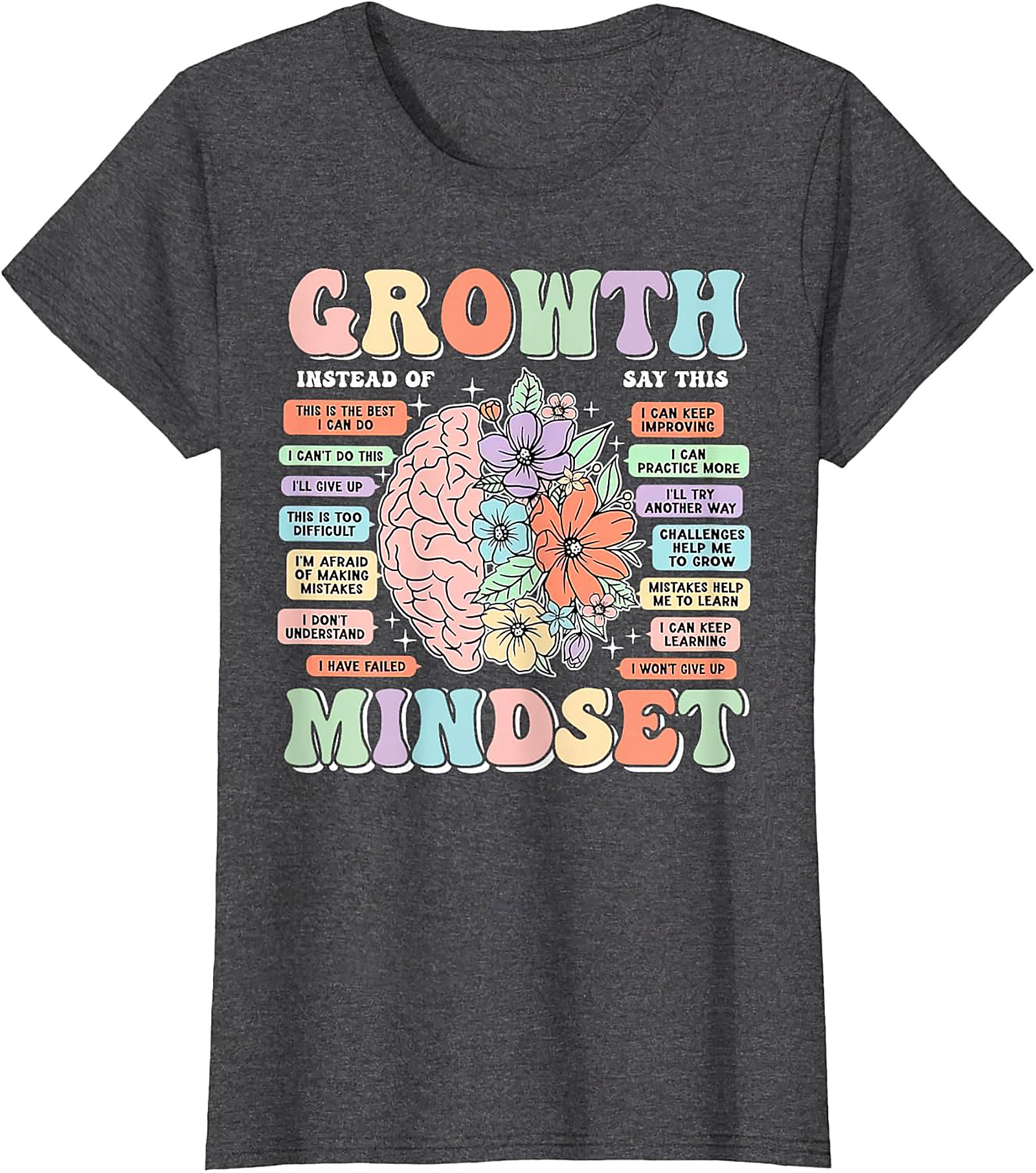 Growth Mindset Retro T-Shirt Inspirational Mental Health Tee