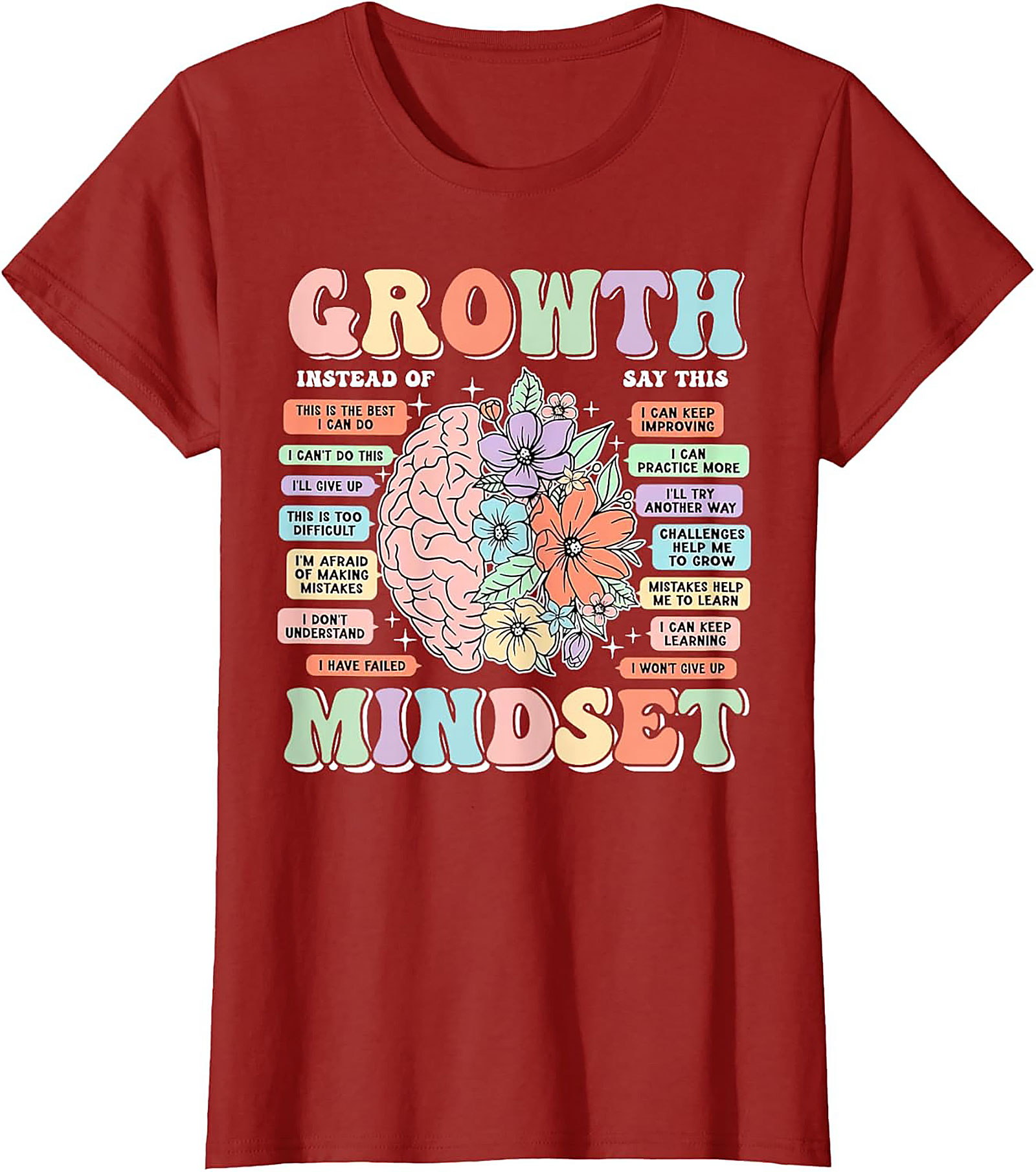 Growth Mindset Retro T-Shirt Inspirational Mental Health Tee