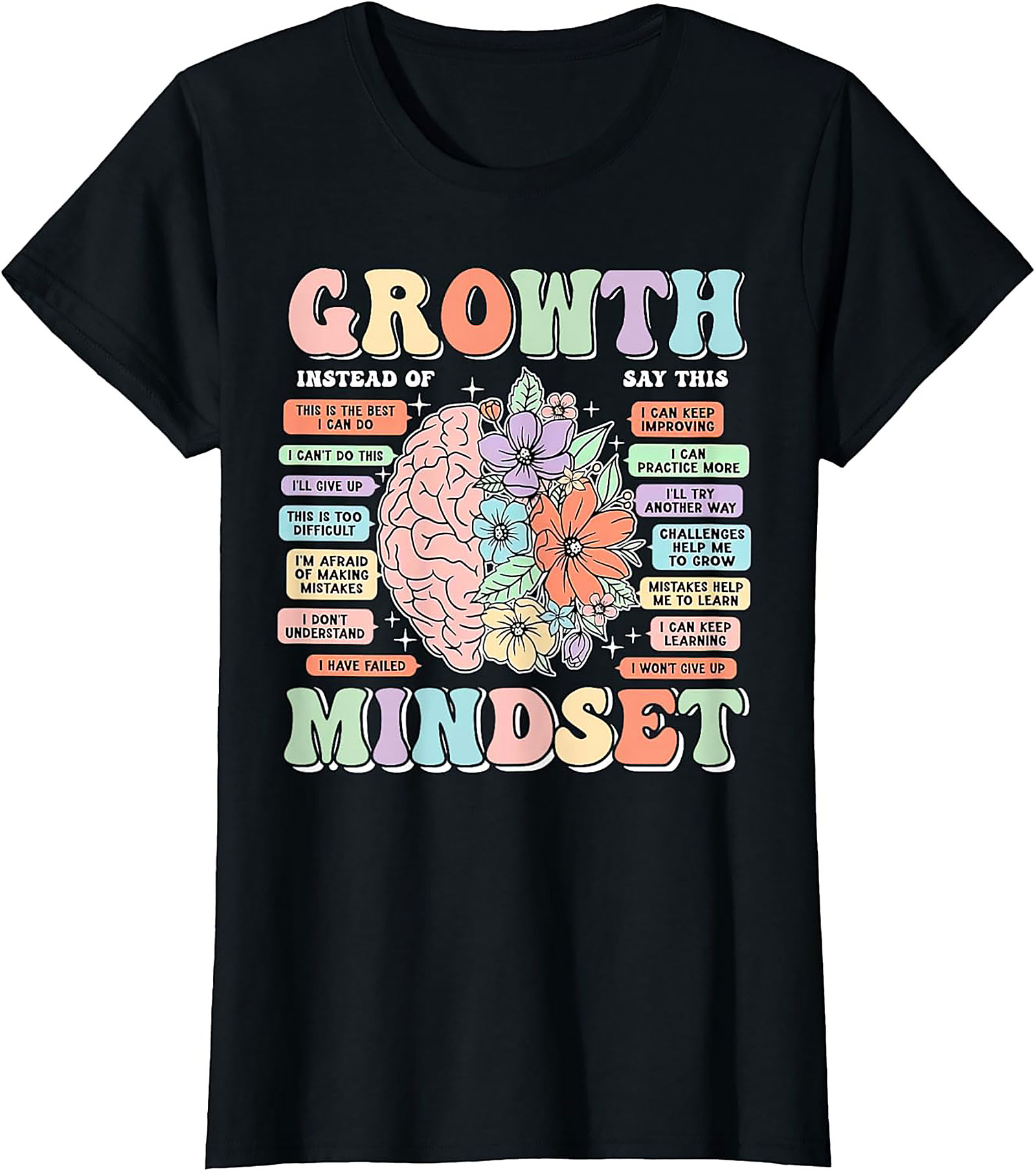 Growth Mindset Retro T-Shirt Inspirational Mental Health Tee