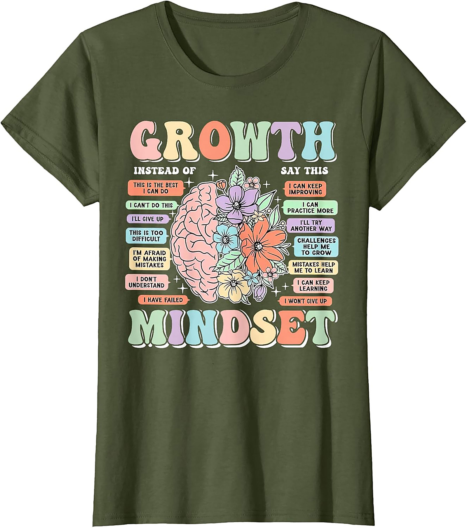 Growth Mindset Retro T-Shirt Inspirational Mental Health Tee