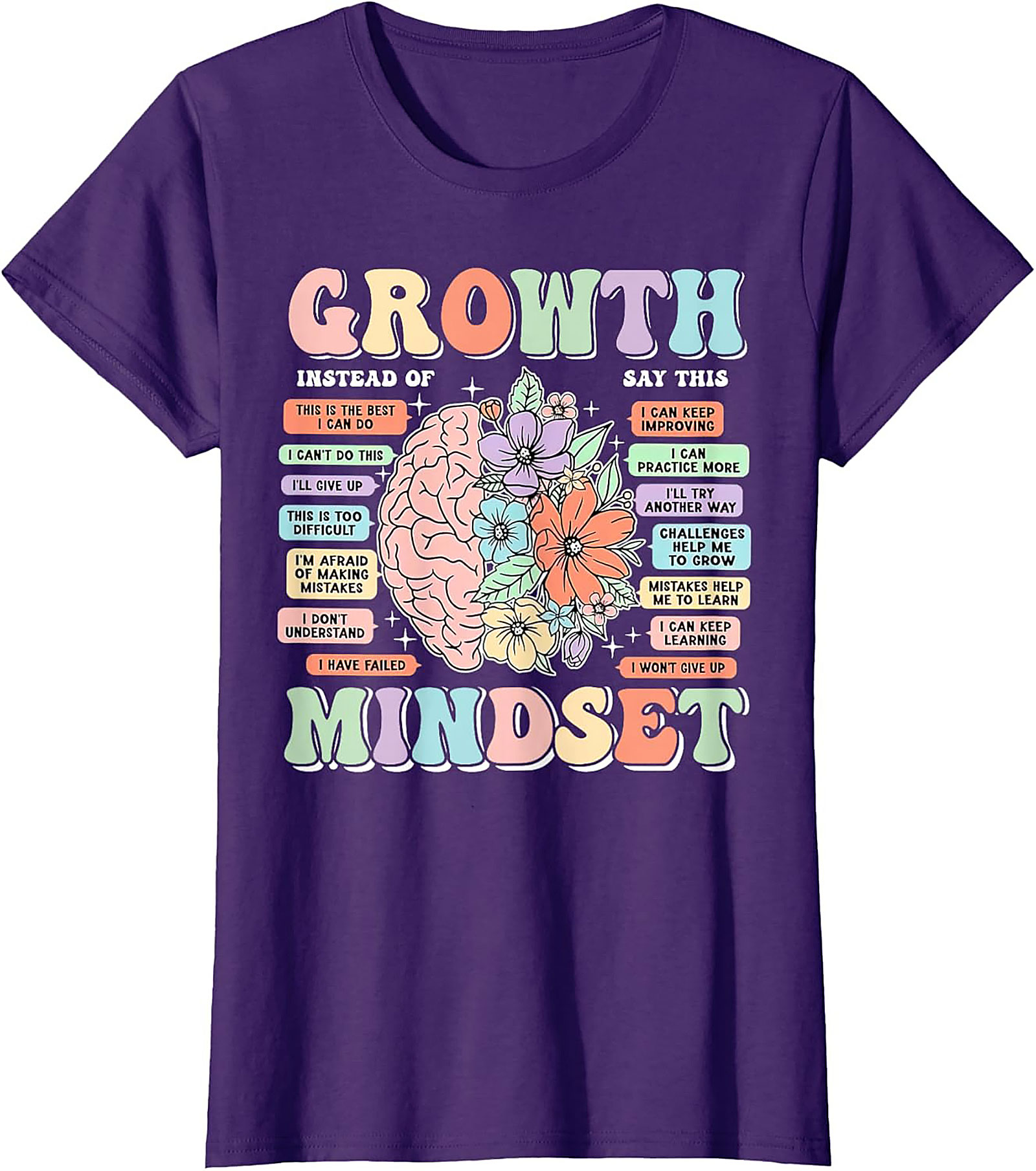 Growth Mindset Retro T-Shirt Inspirational Mental Health Tee