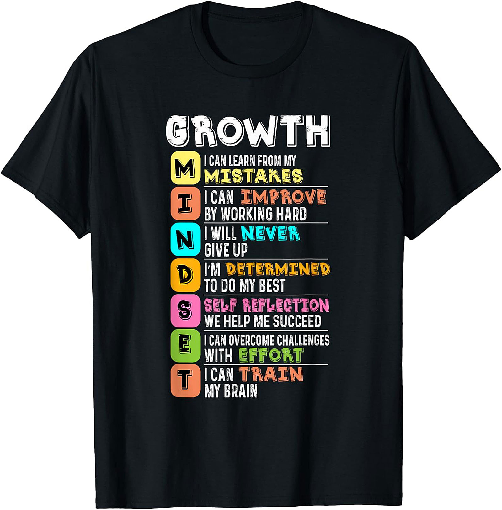 Growth Mindset T-Shirt Motivational Unisex Graphic Tee