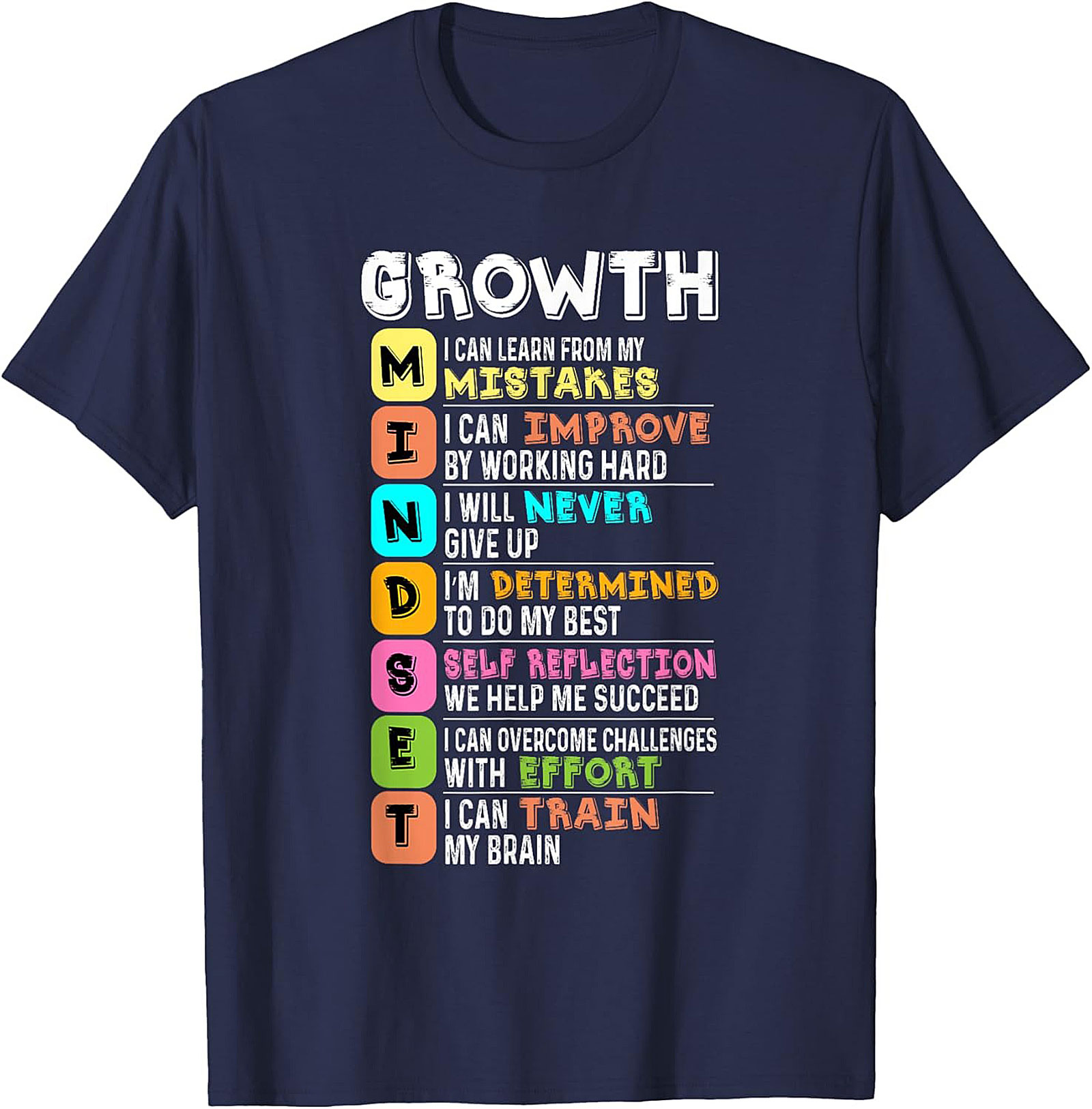  Growth Mindset T-Shirt Motivational Unisex Graphic Tee