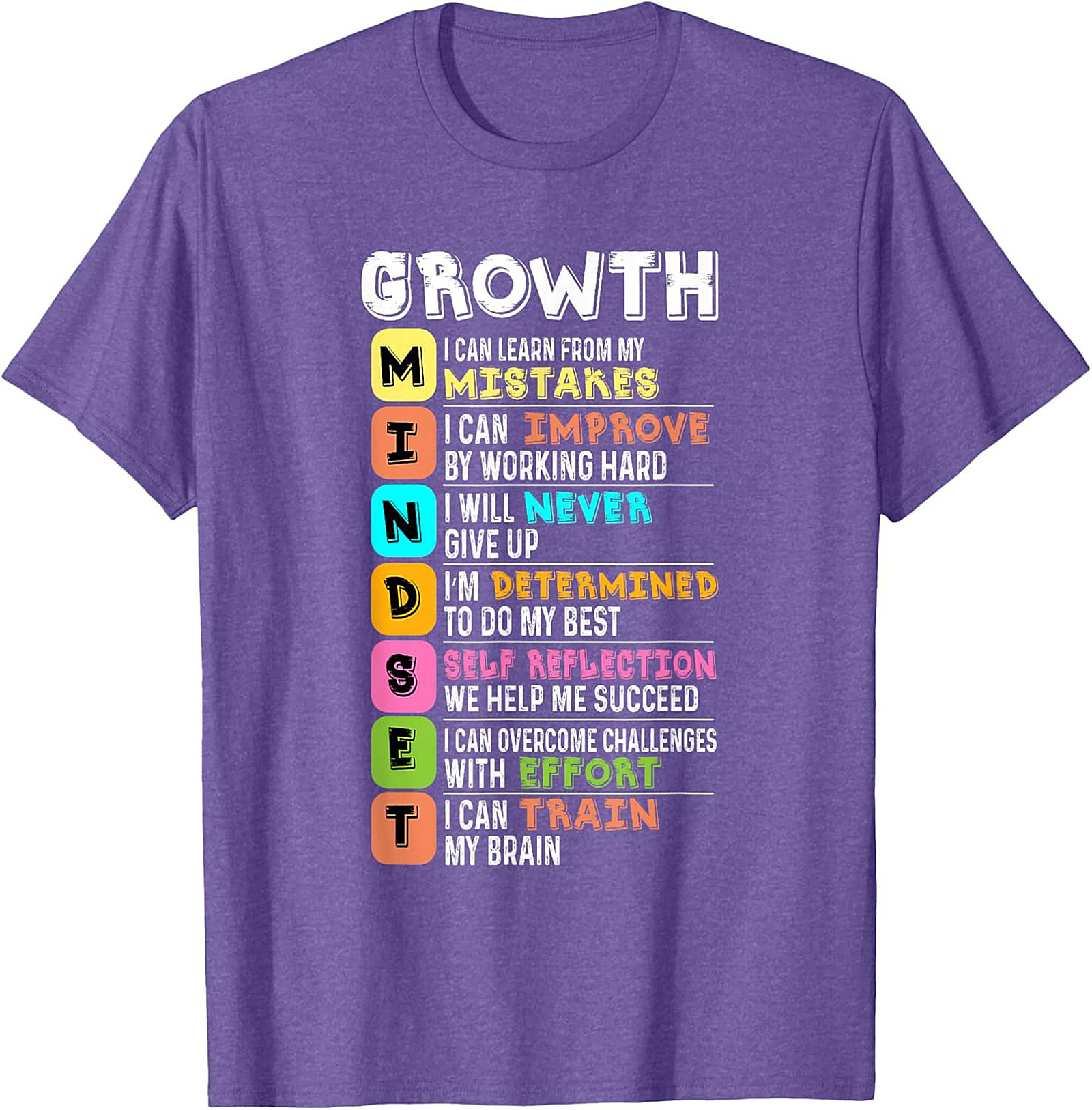  Growth Mindset T-Shirt Motivational Unisex Graphic Tee