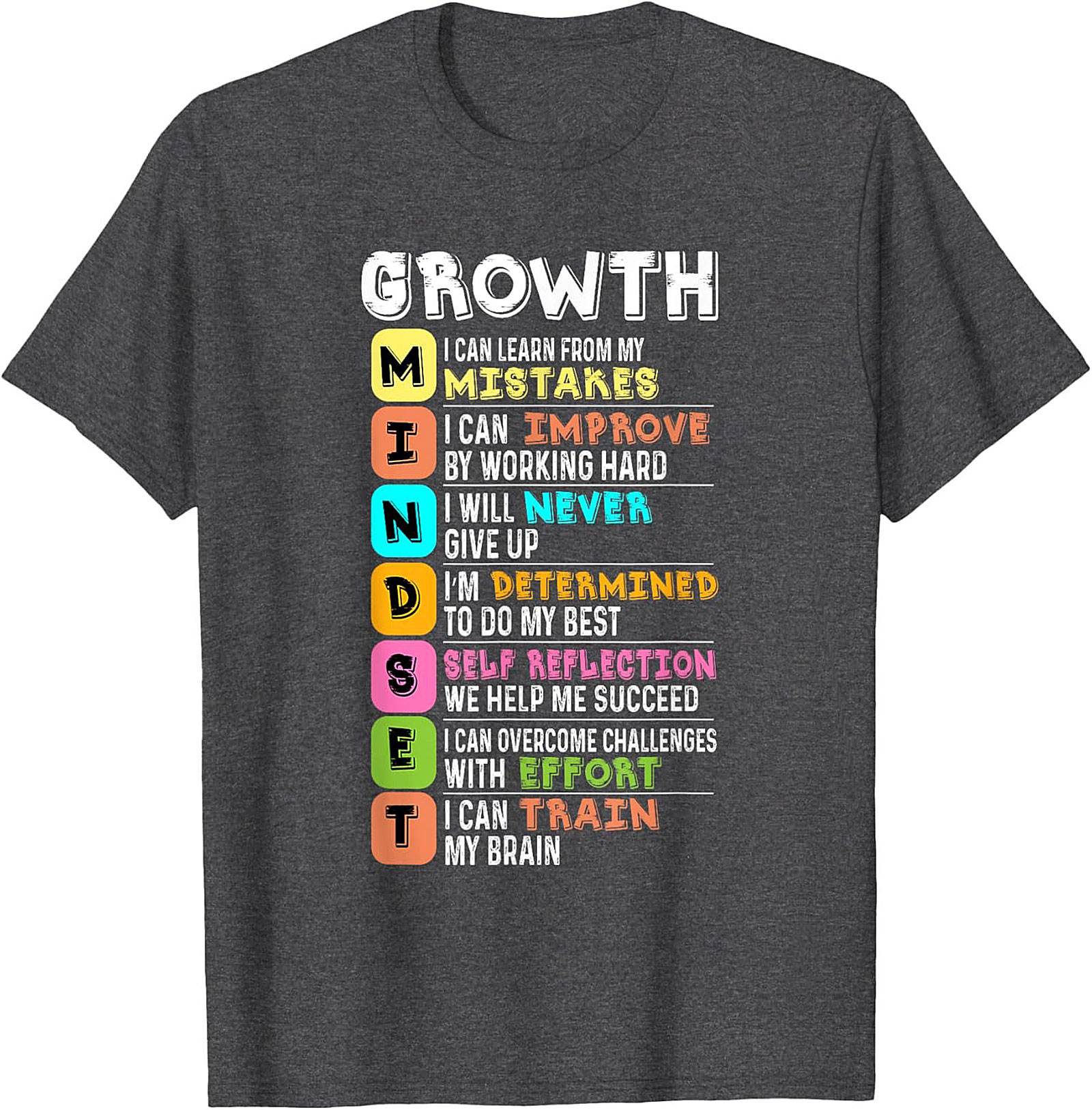  Growth Mindset T-Shirt Motivational Unisex Graphic Tee