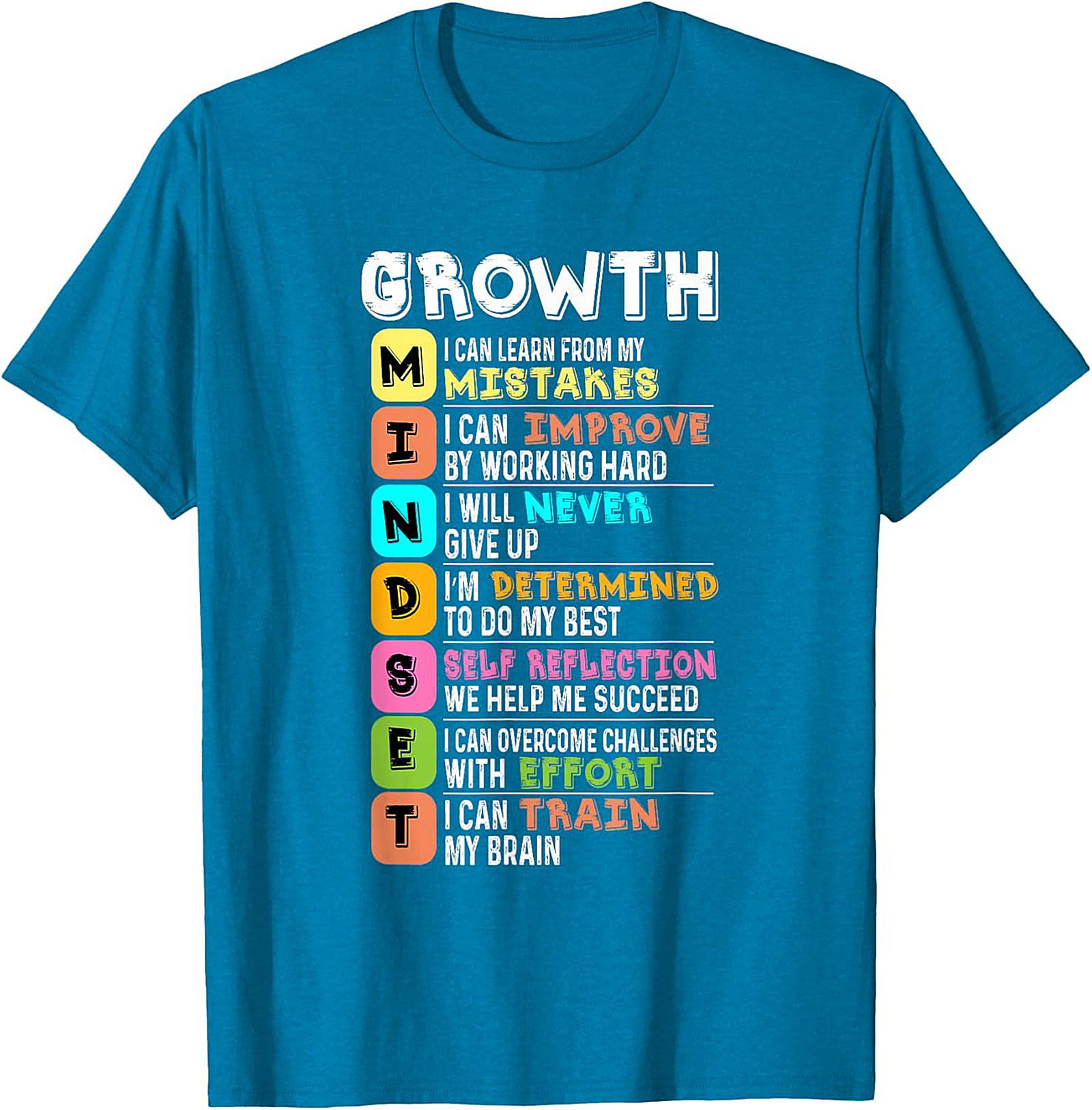  Growth Mindset T-Shirt Motivational Unisex Graphic Tee