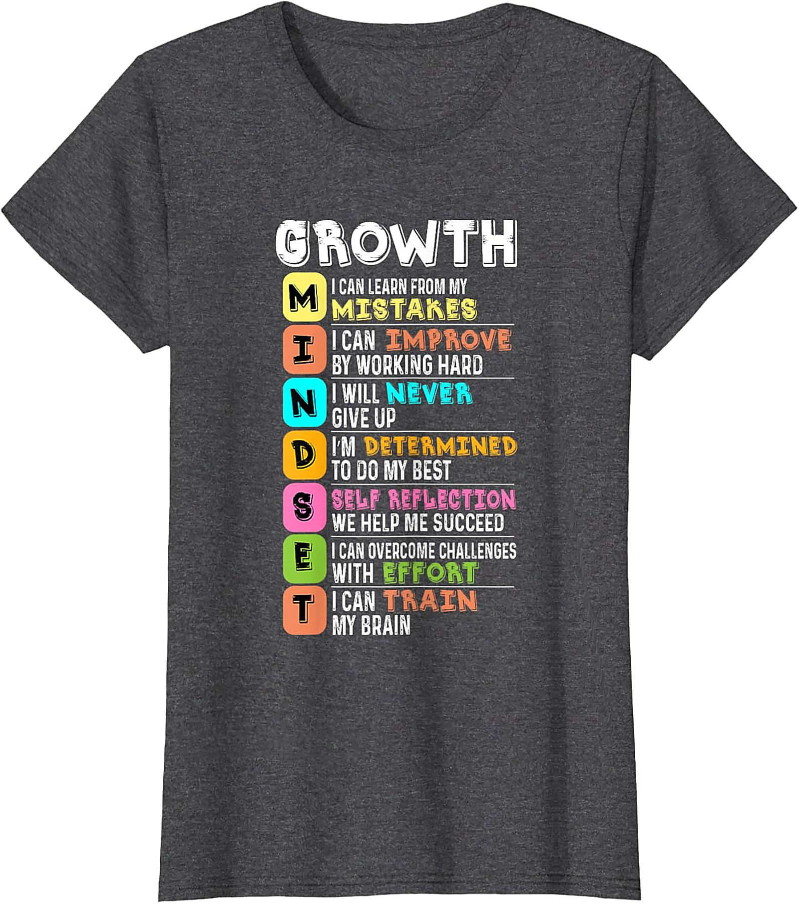  Growth Mindset T-Shirt Motivational Unisex Graphic Tee