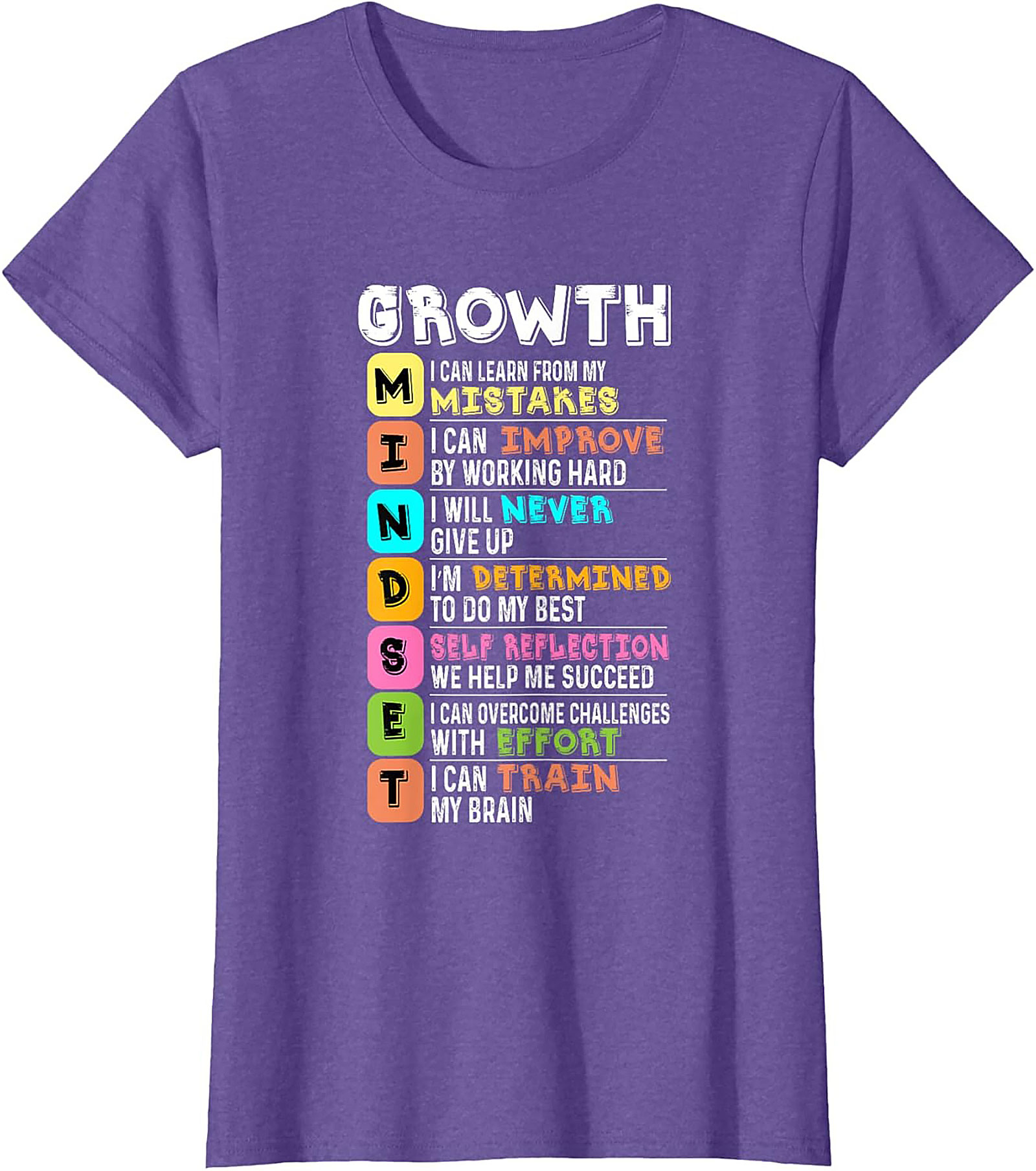  Growth Mindset T-Shirt Motivational Unisex Graphic Tee