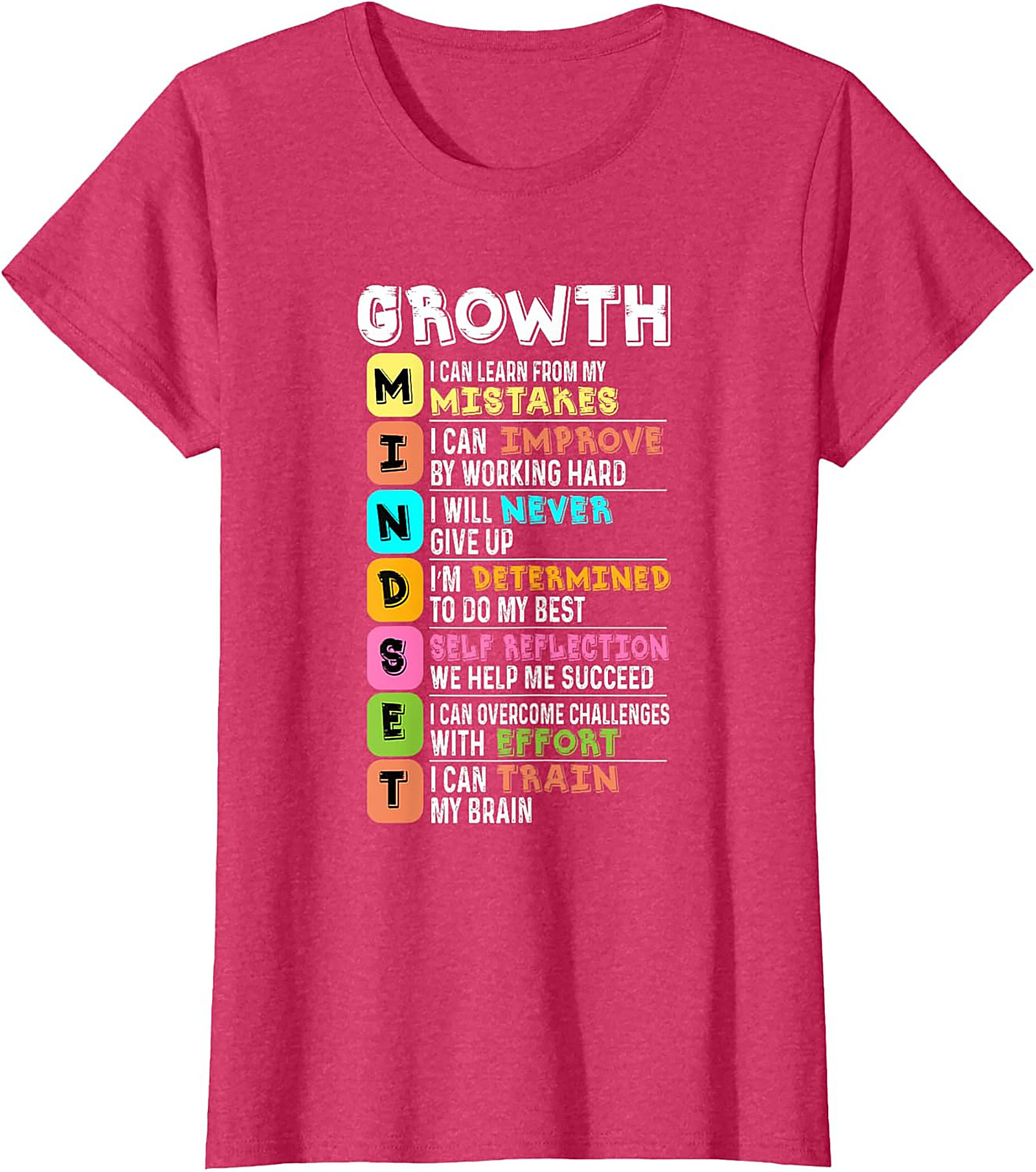  Growth Mindset T-Shirt Motivational Unisex Graphic Tee