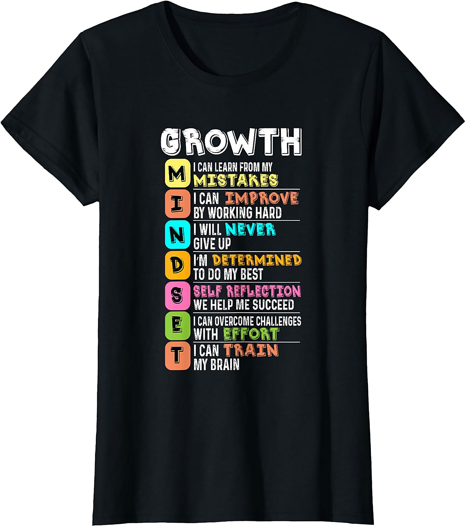  Growth Mindset T-Shirt Motivational Unisex Graphic Tee