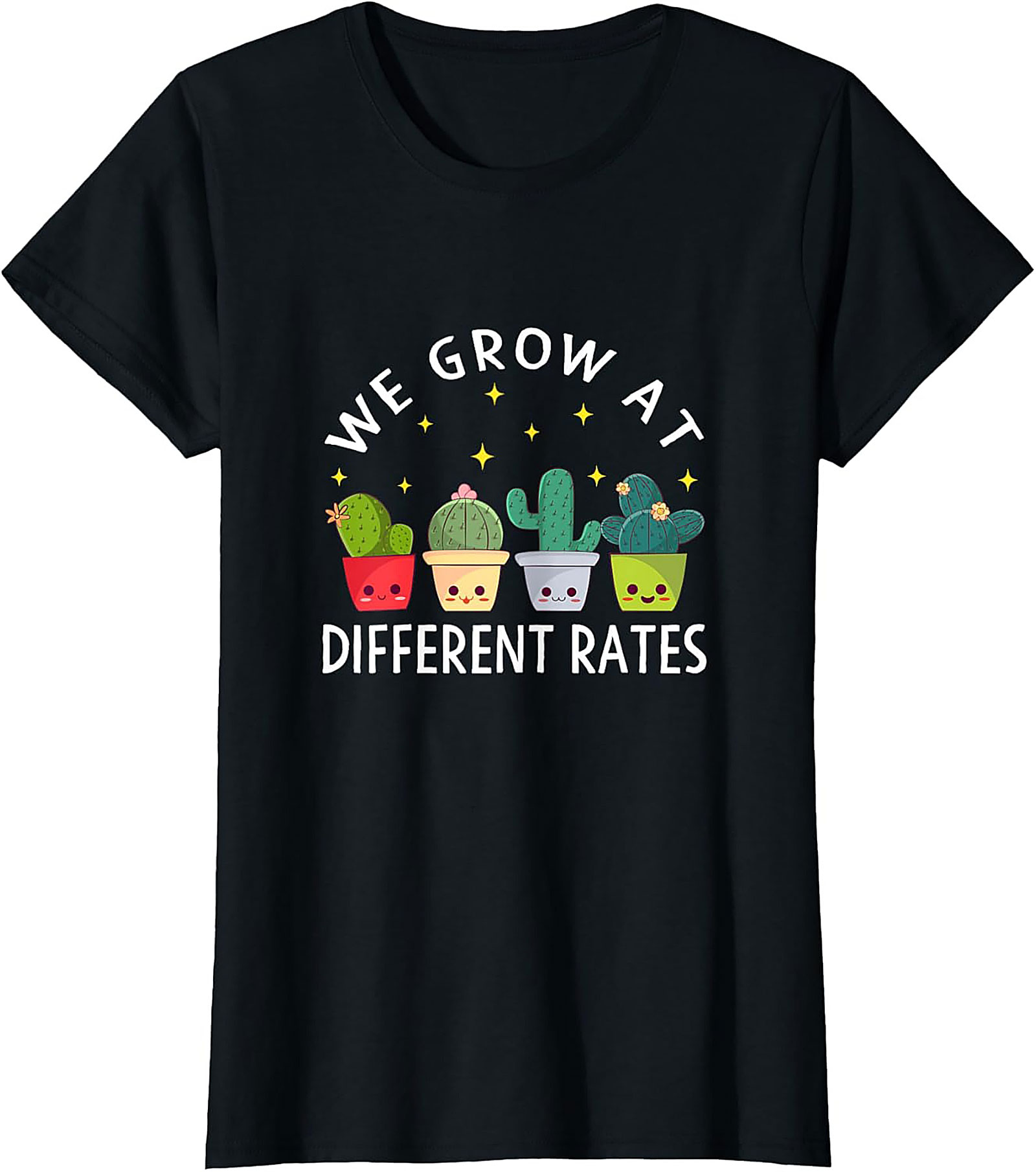 We Grow At Different Rates T-shirt Cute Cactus Graphic Tee