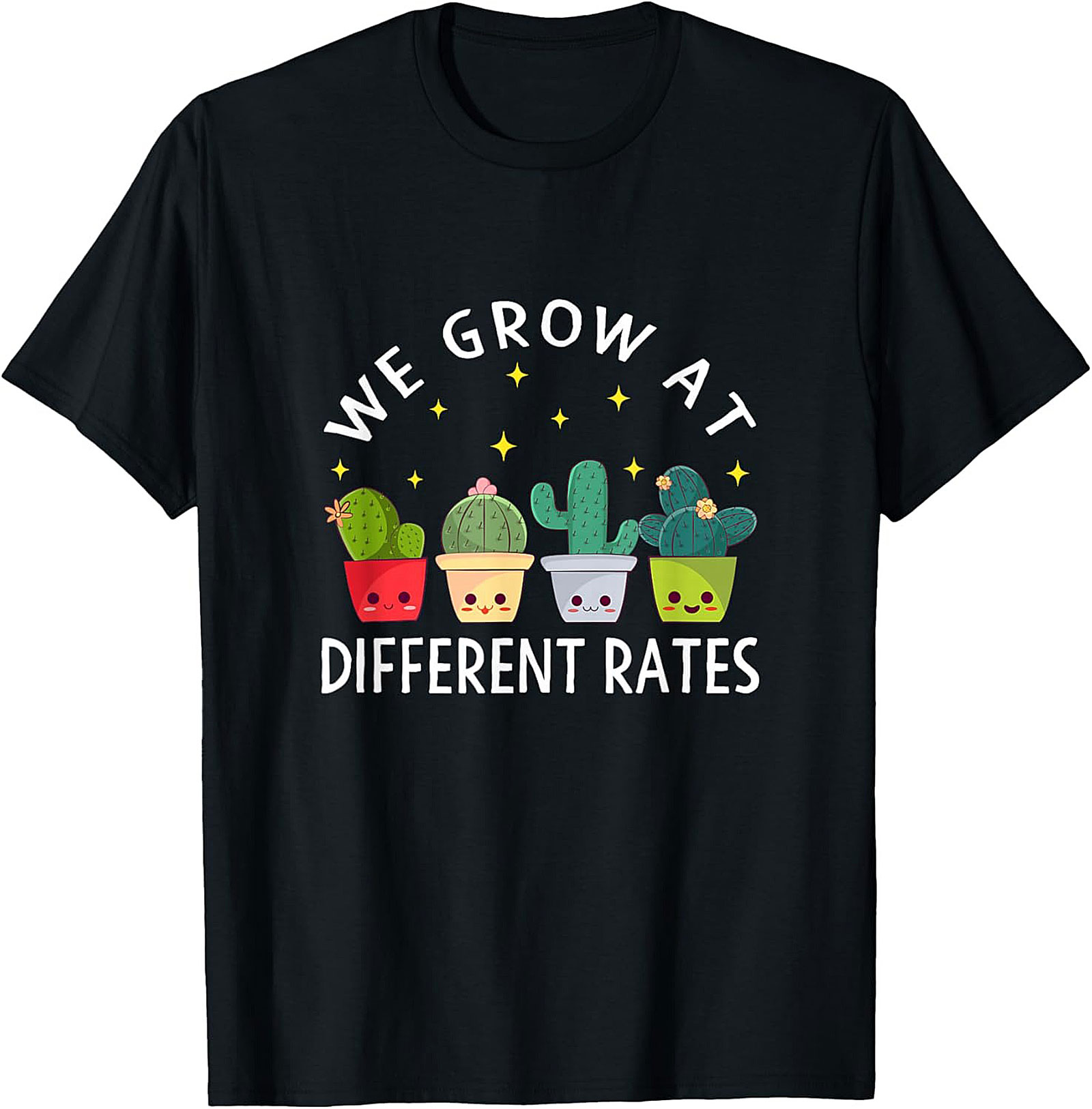 We Grow At Different Rates T-shirt Cute Cactus Graphic Tee