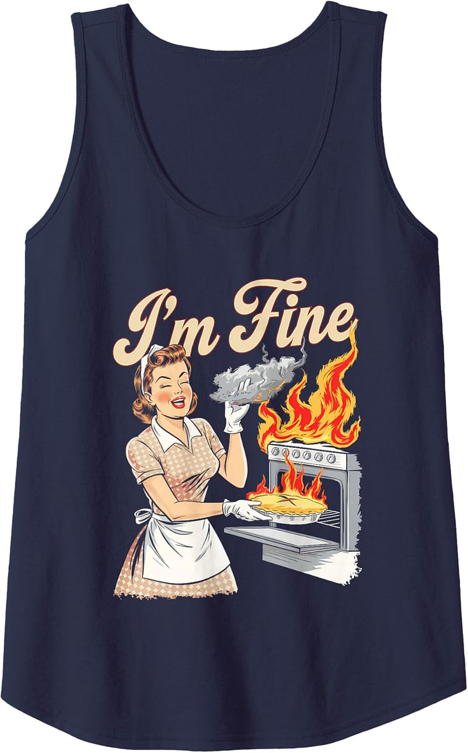 I’m Fine Retro Graphic Tank Top