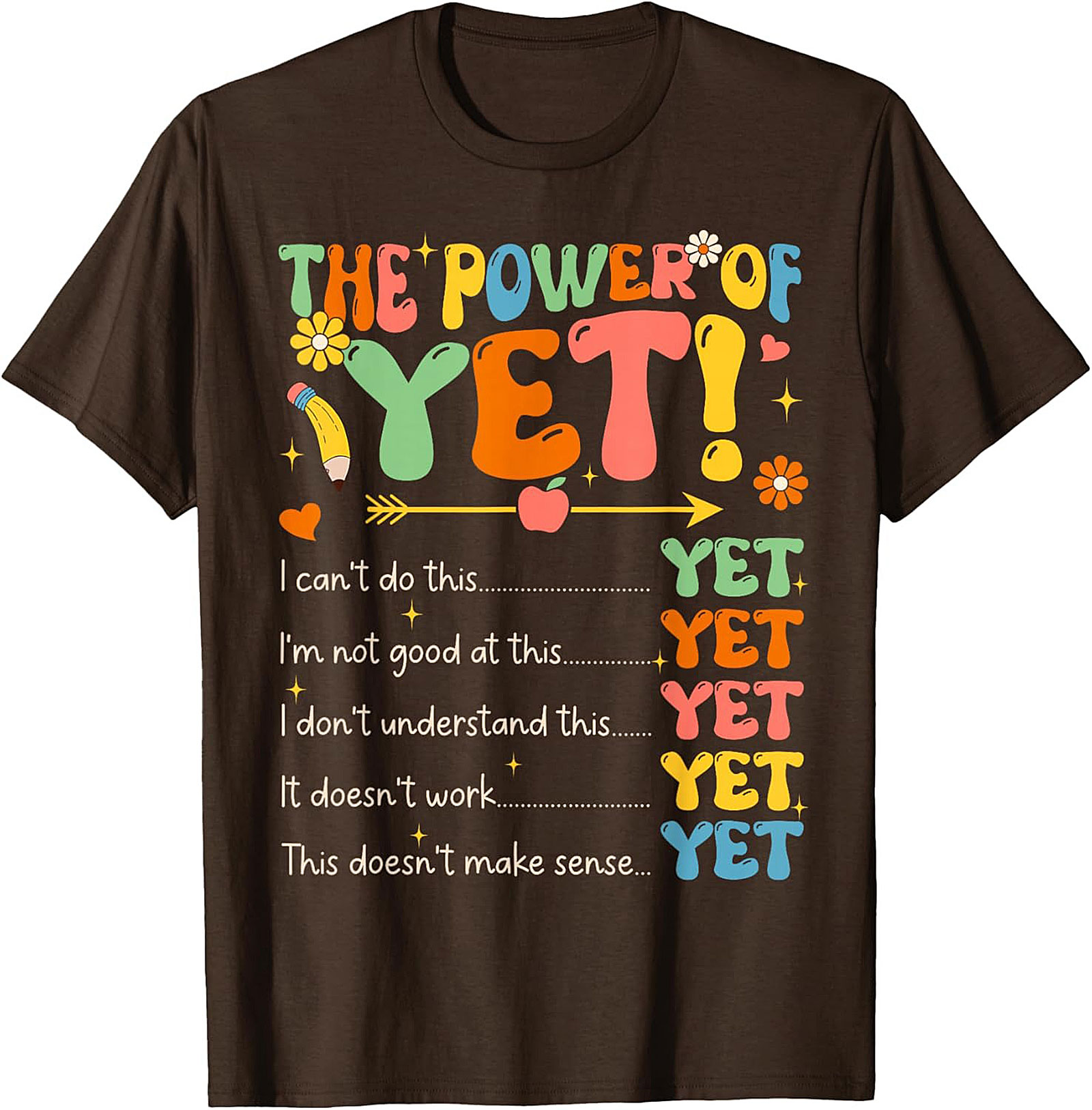 Power of Yet Growth Mindset T-shirt Retro Teacher Tee