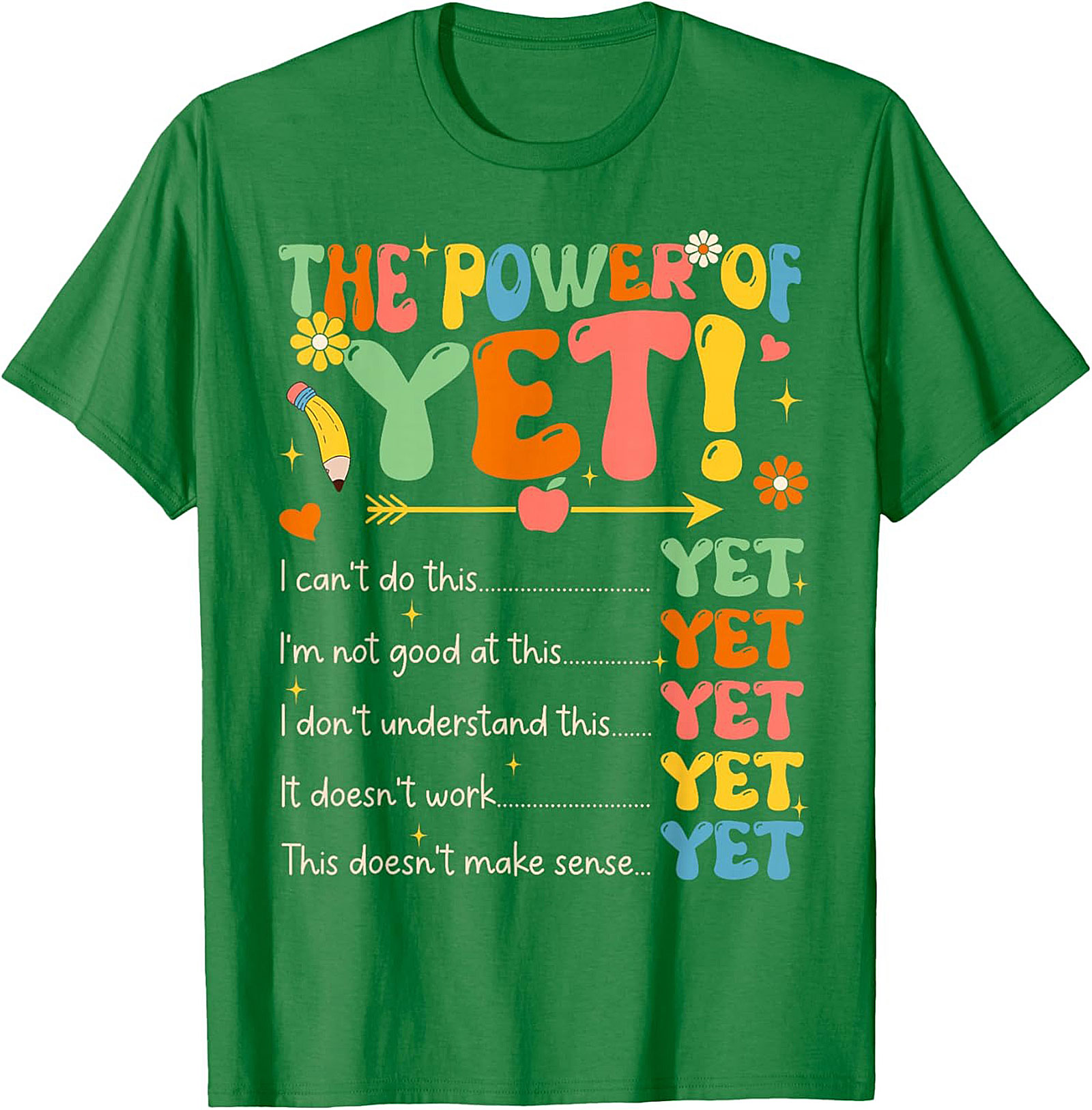Power of Yet Growth Mindset T-shirt Retro Teacher Tee