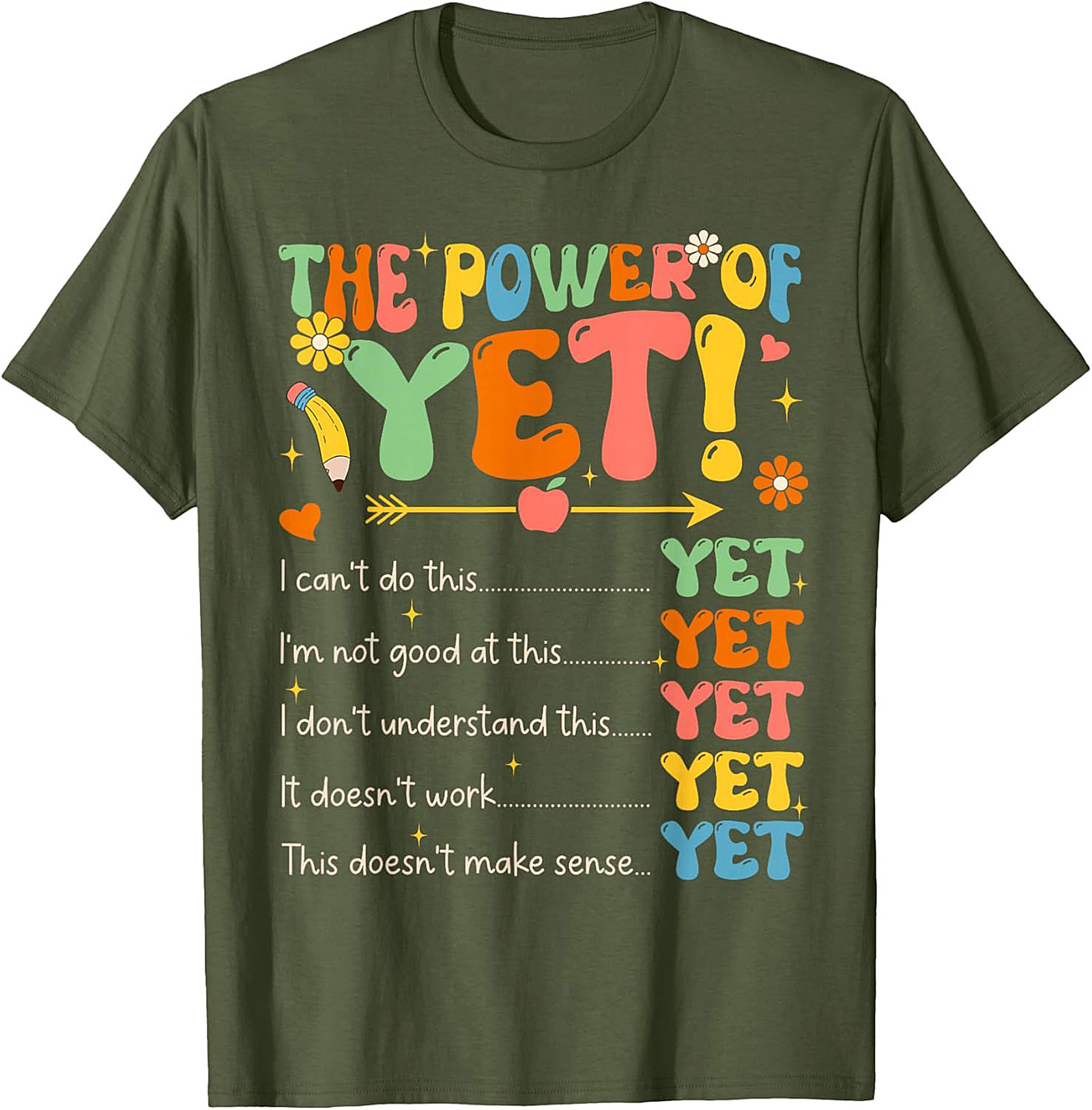 Power of Yet Growth Mindset T-shirt Retro Teacher Tee
