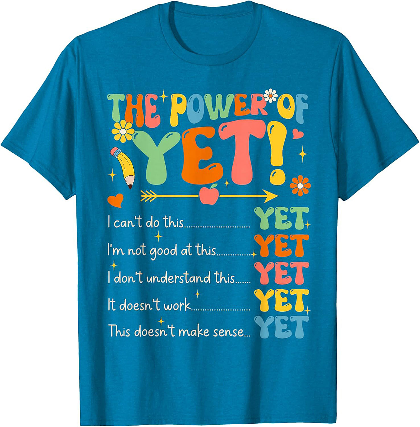 Power of Yet Growth Mindset T-shirt Retro Teacher Tee