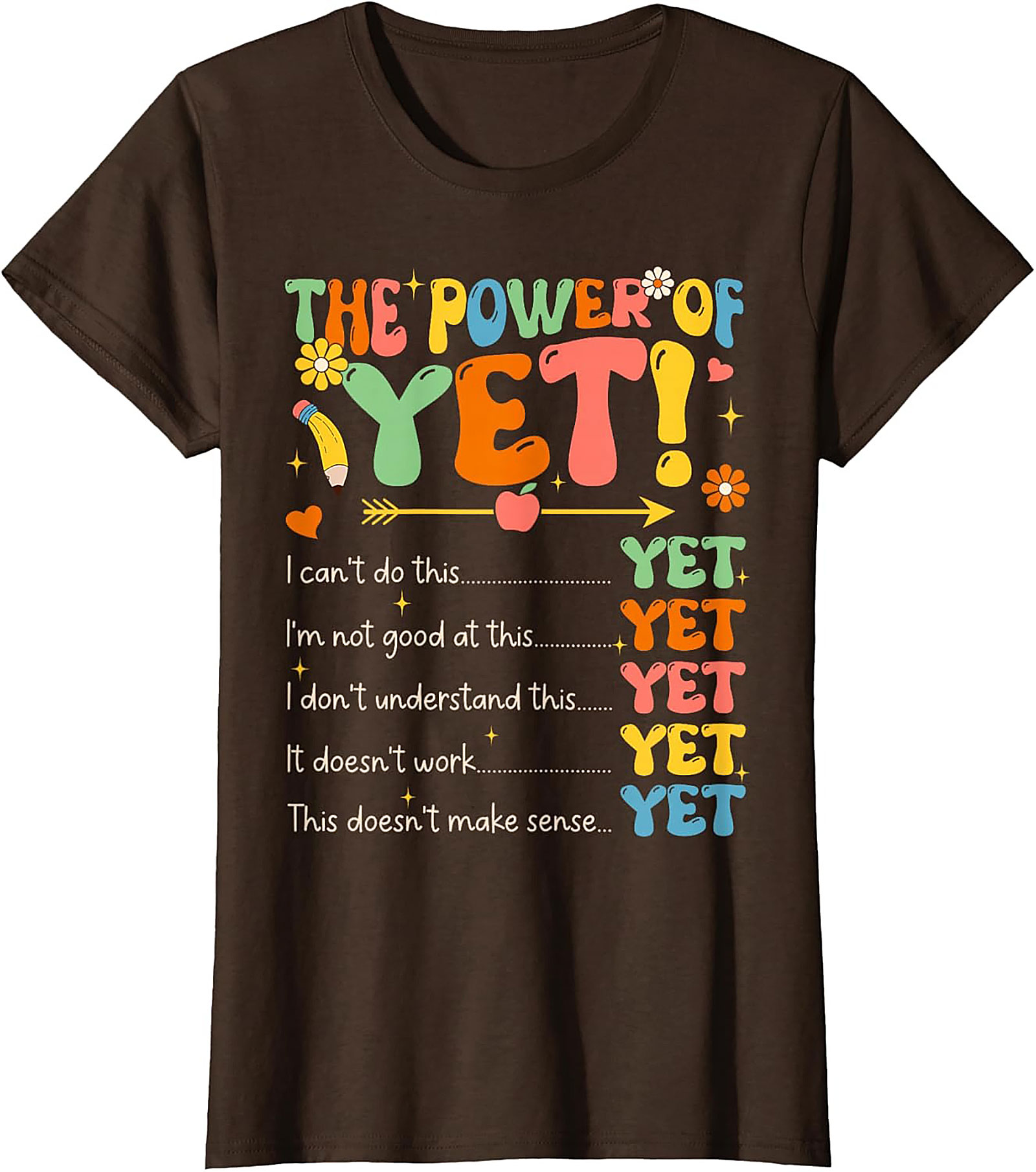 Power of Yet Growth Mindset T-shirt Retro Teacher Tee