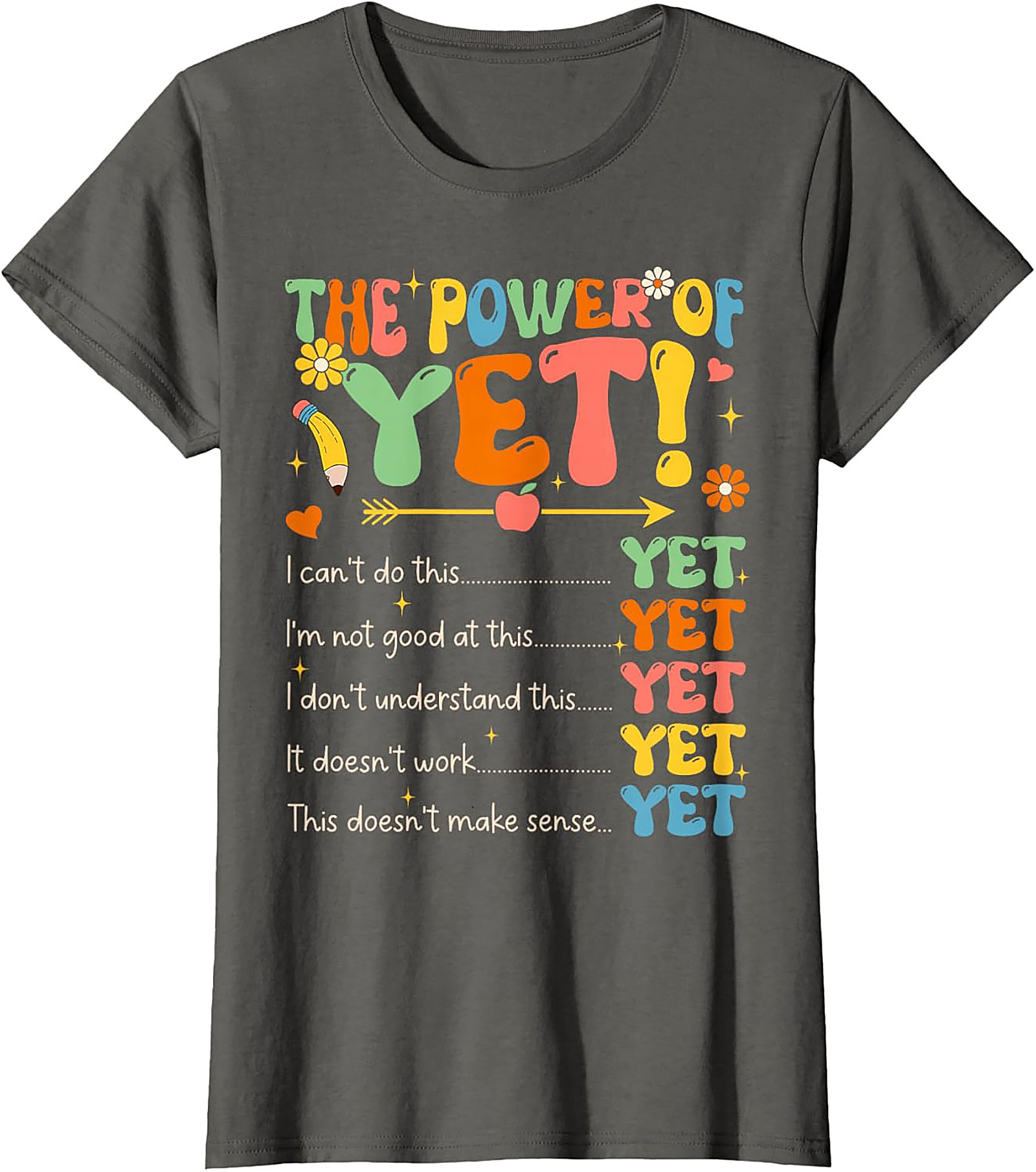 Power of Yet Growth Mindset T-shirt Retro Teacher Tee