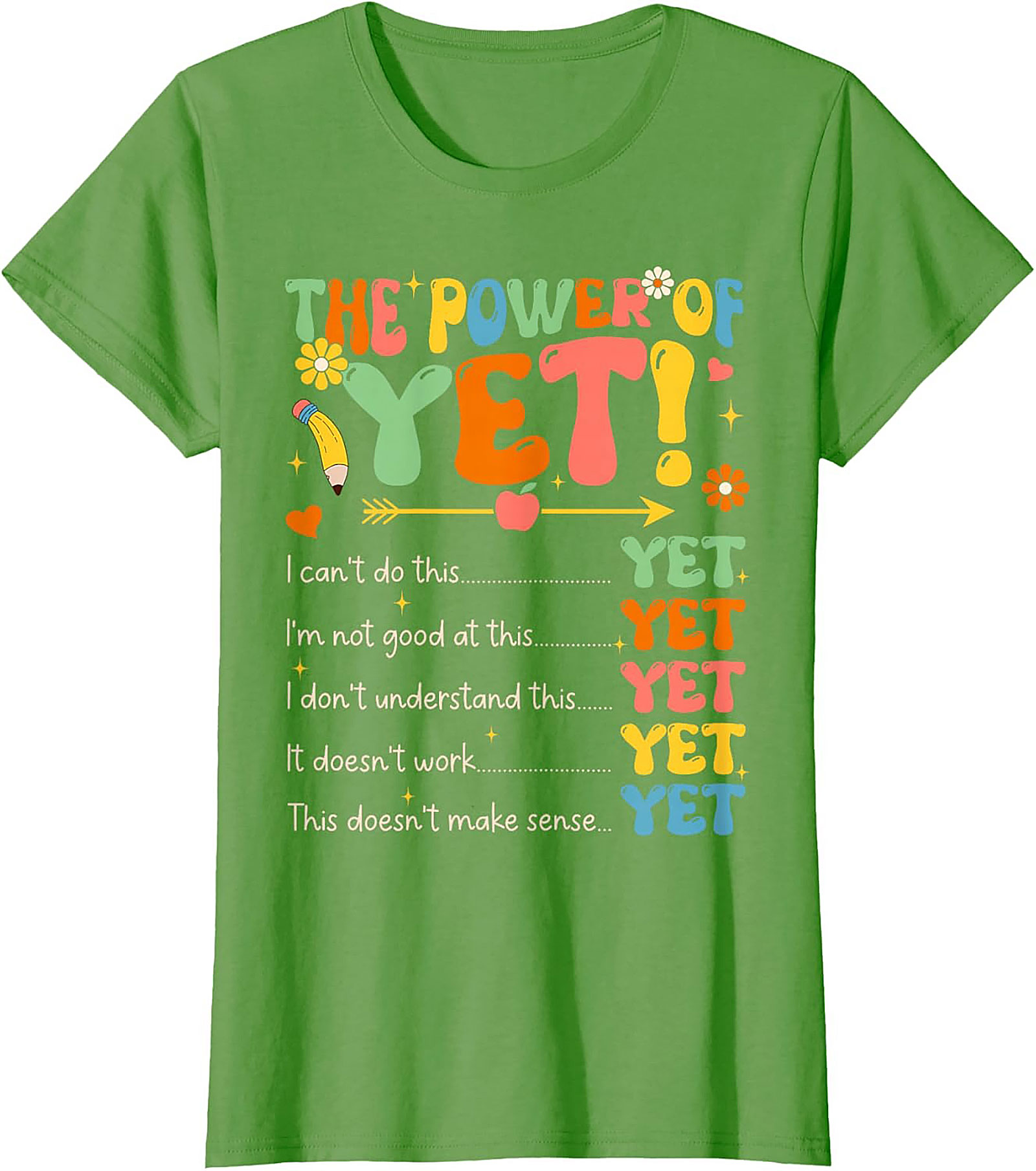 Power of Yet Growth Mindset T-shirt Retro Teacher Tee