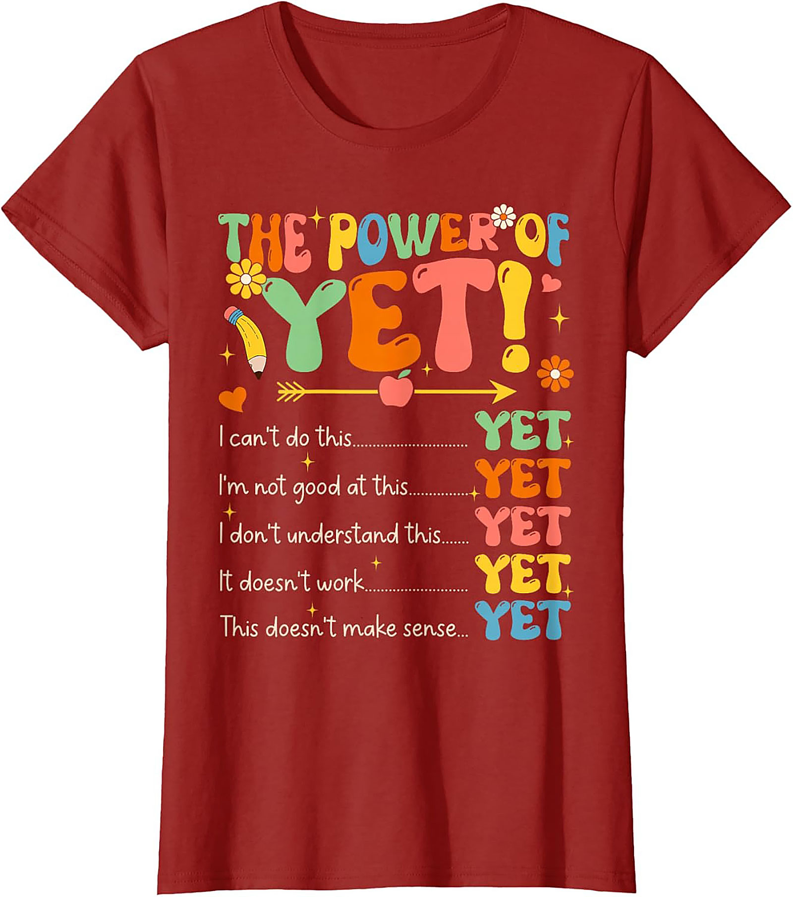Power of Yet Growth Mindset T-shirt Retro Teacher Tee