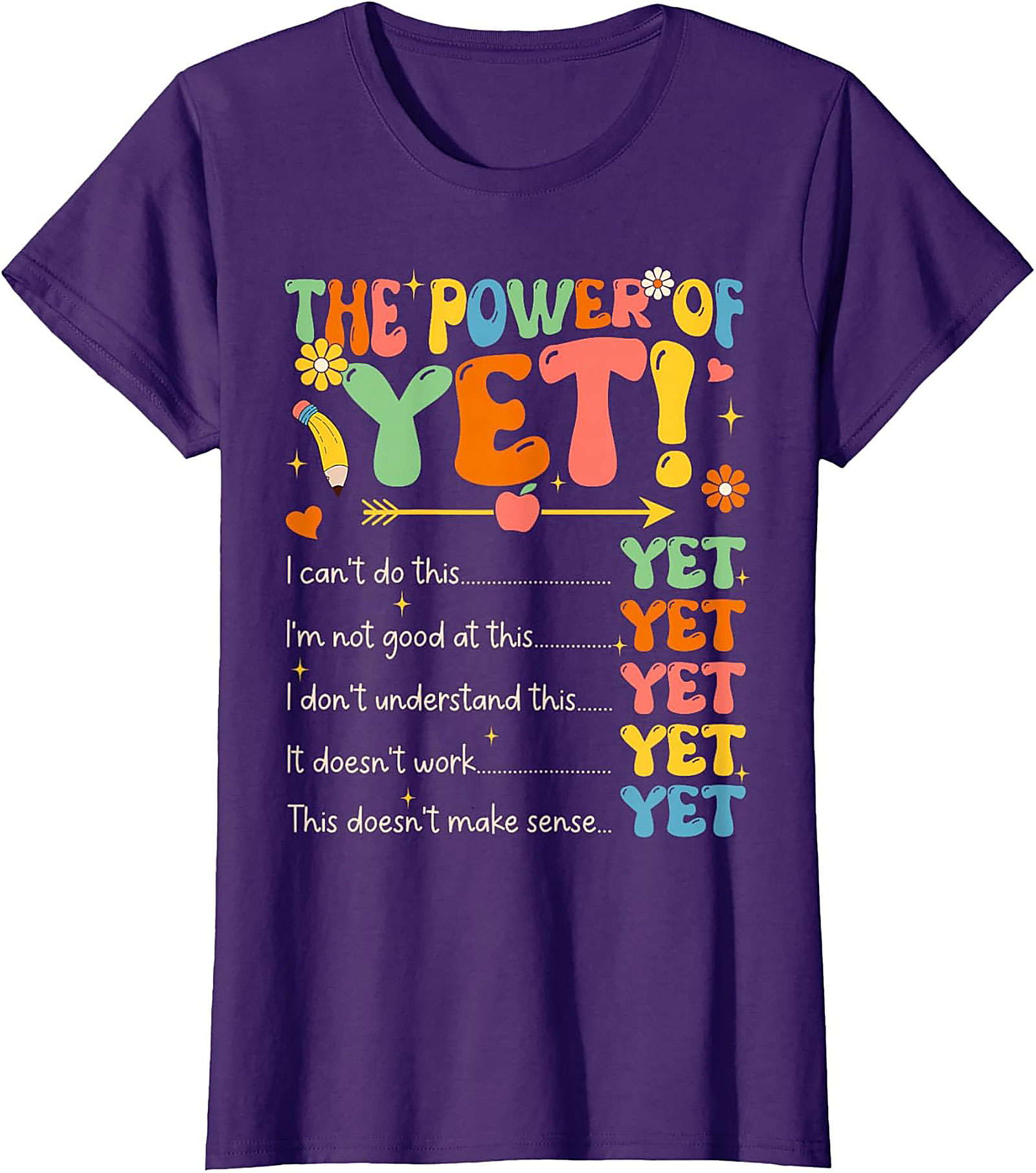 Power of Yet Growth Mindset T-shirt Retro Teacher Tee