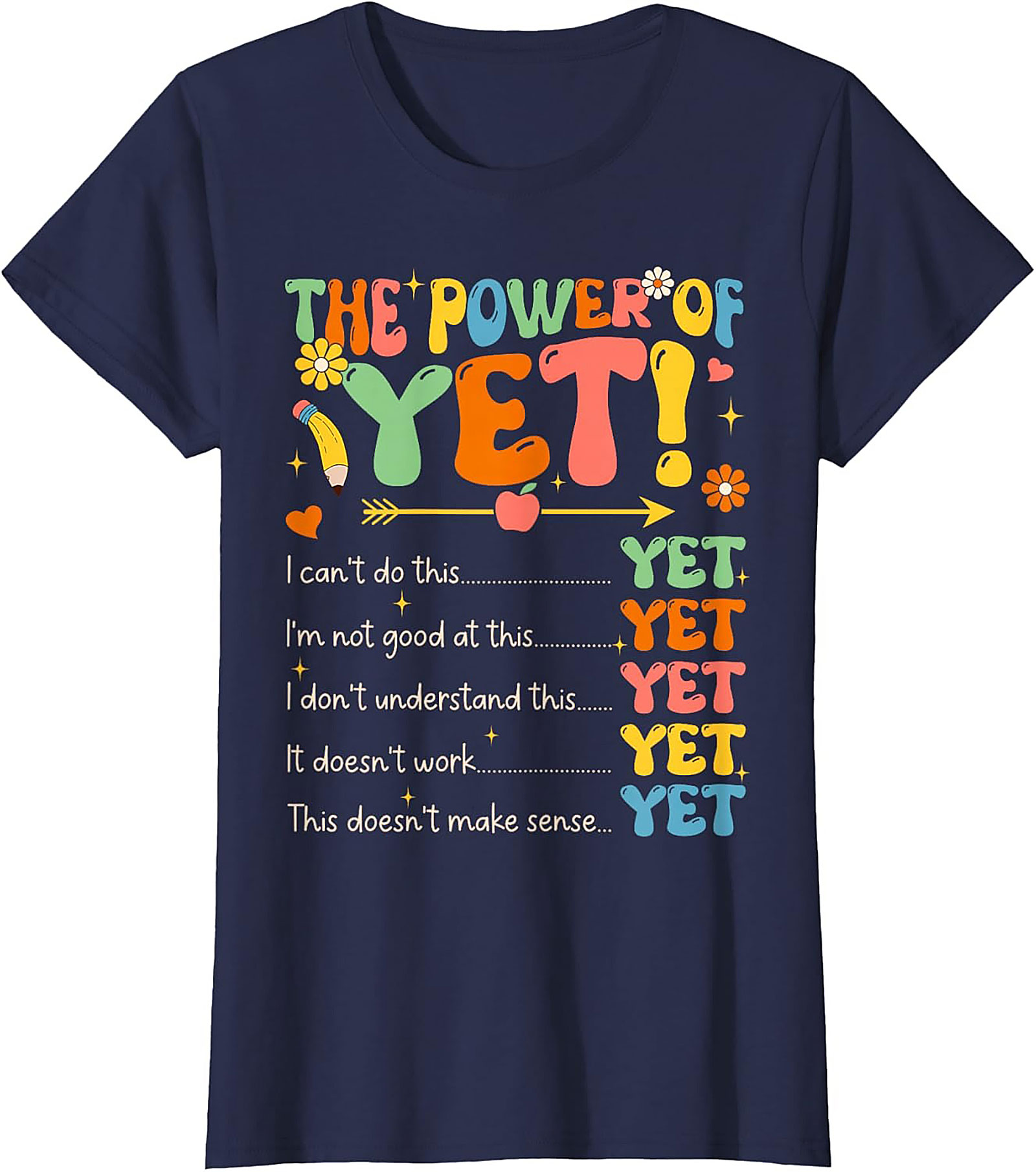 Power of Yet Growth Mindset T-shirt Retro Teacher Tee