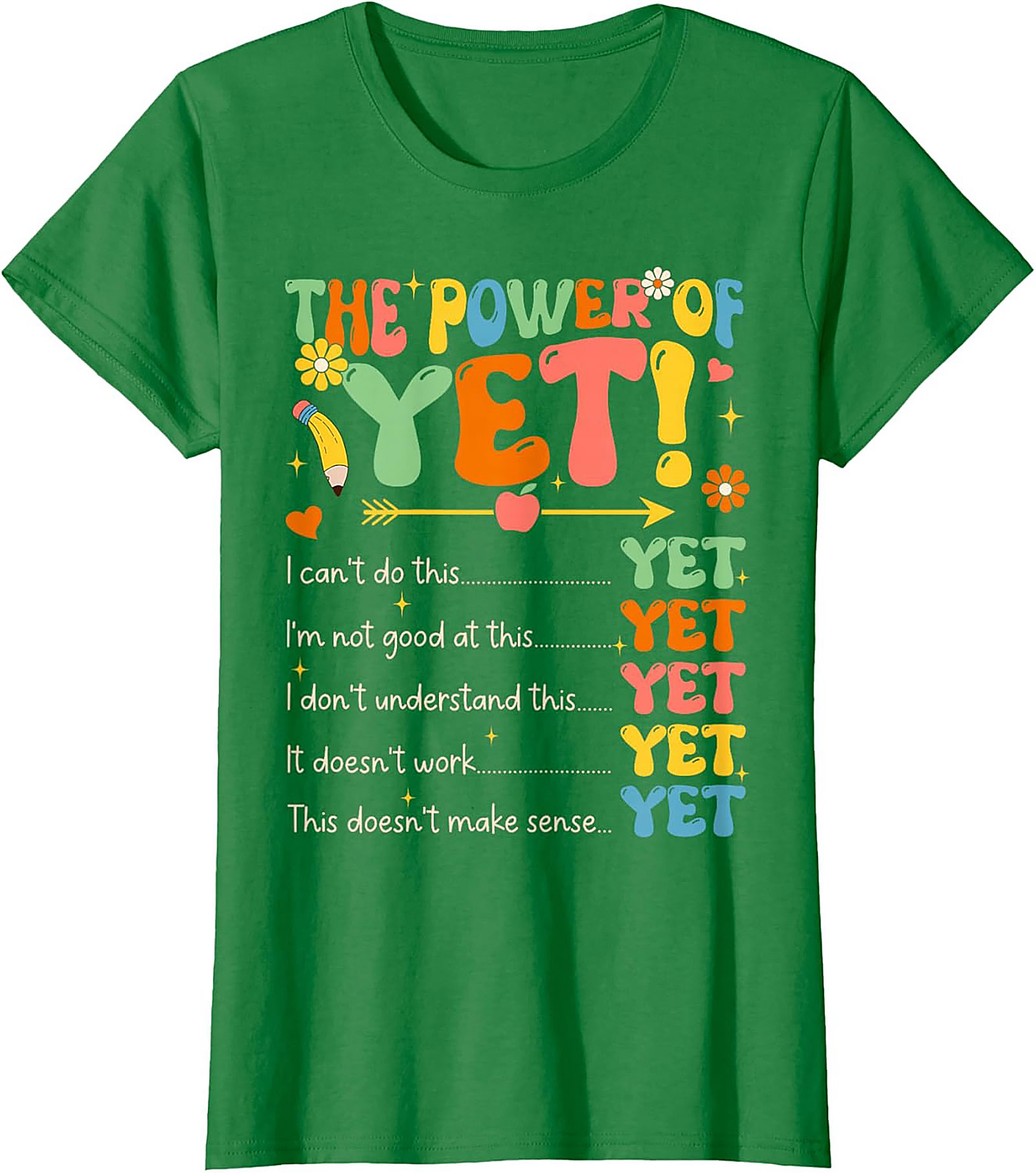 Power of Yet Growth Mindset T-shirt Retro Teacher Tee