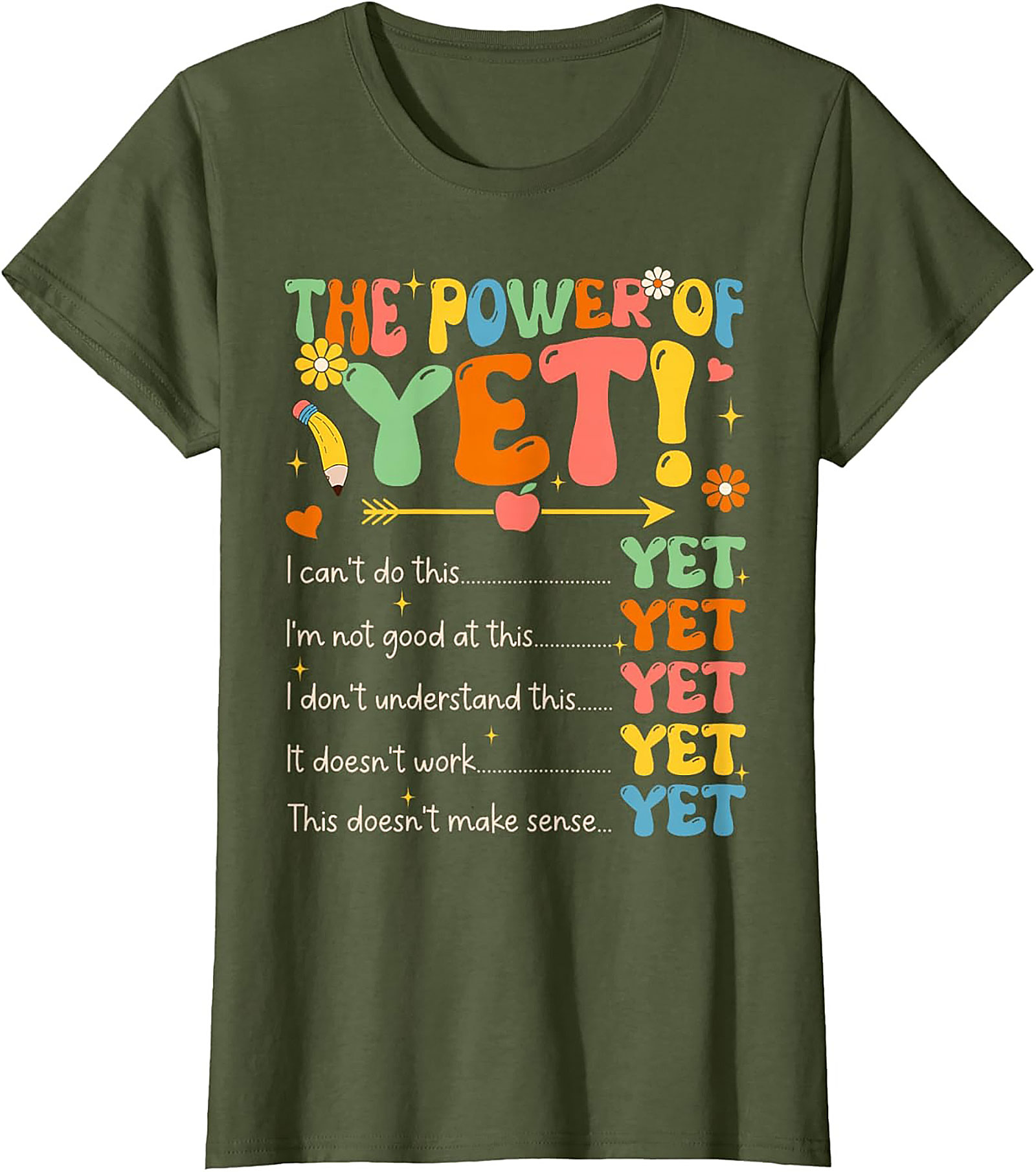 Power of Yet Growth Mindset T-shirt Retro Teacher Tee