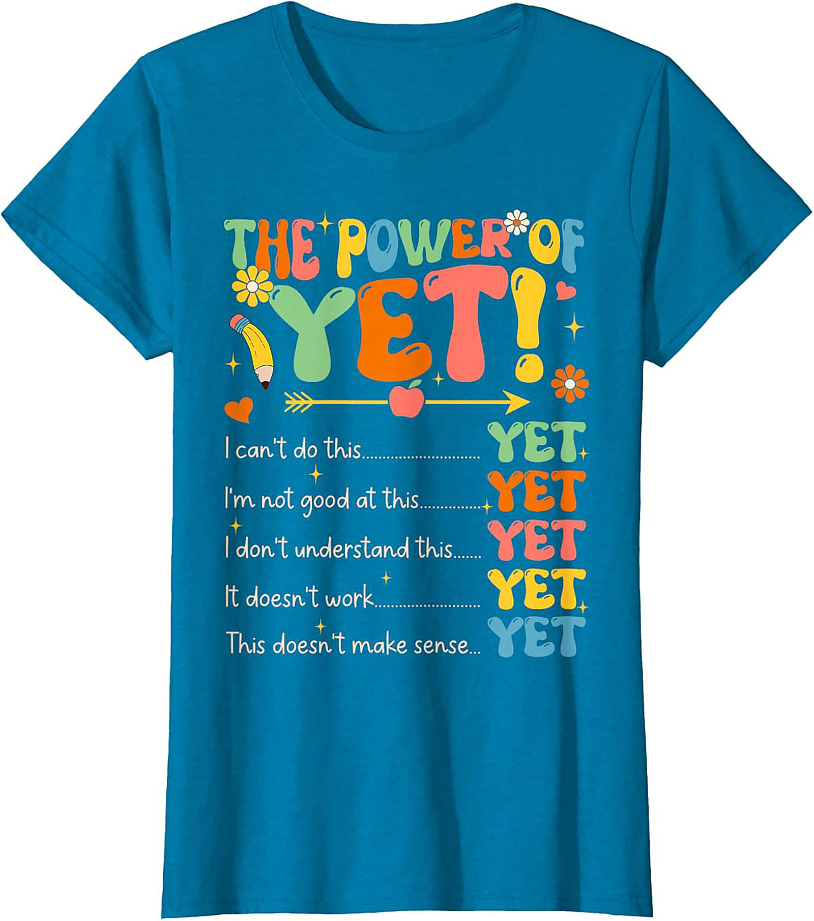 Power of Yet Growth Mindset T-shirt Retro Teacher Tee