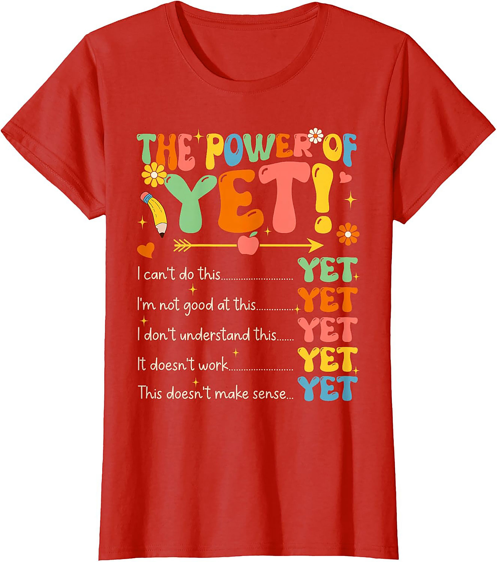 Power of Yet Growth Mindset T-shirt Retro Teacher Tee