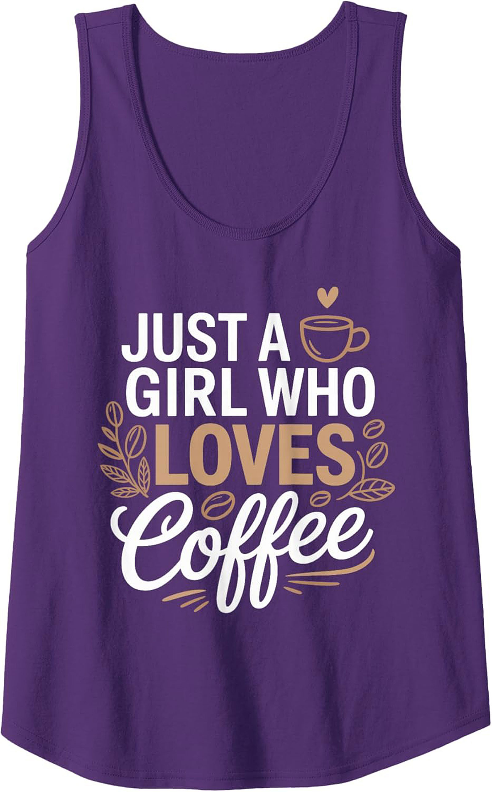 Just a Girl Who Loves Coffee Tank Top - Funny Graphic Sleeveless Tee