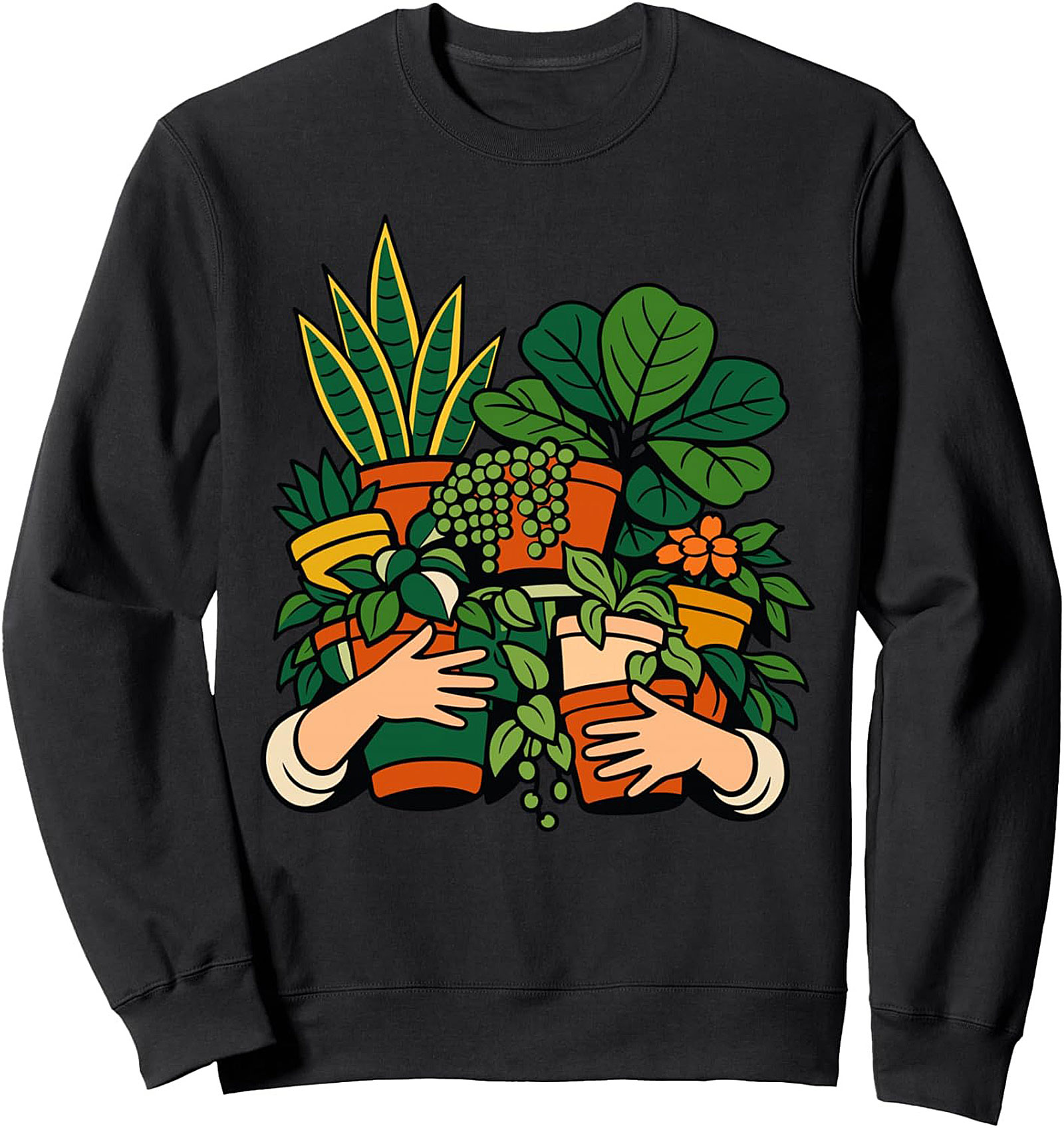 Plant Lover Graphic Sweatshirt - Cozy Botanical Crewneck