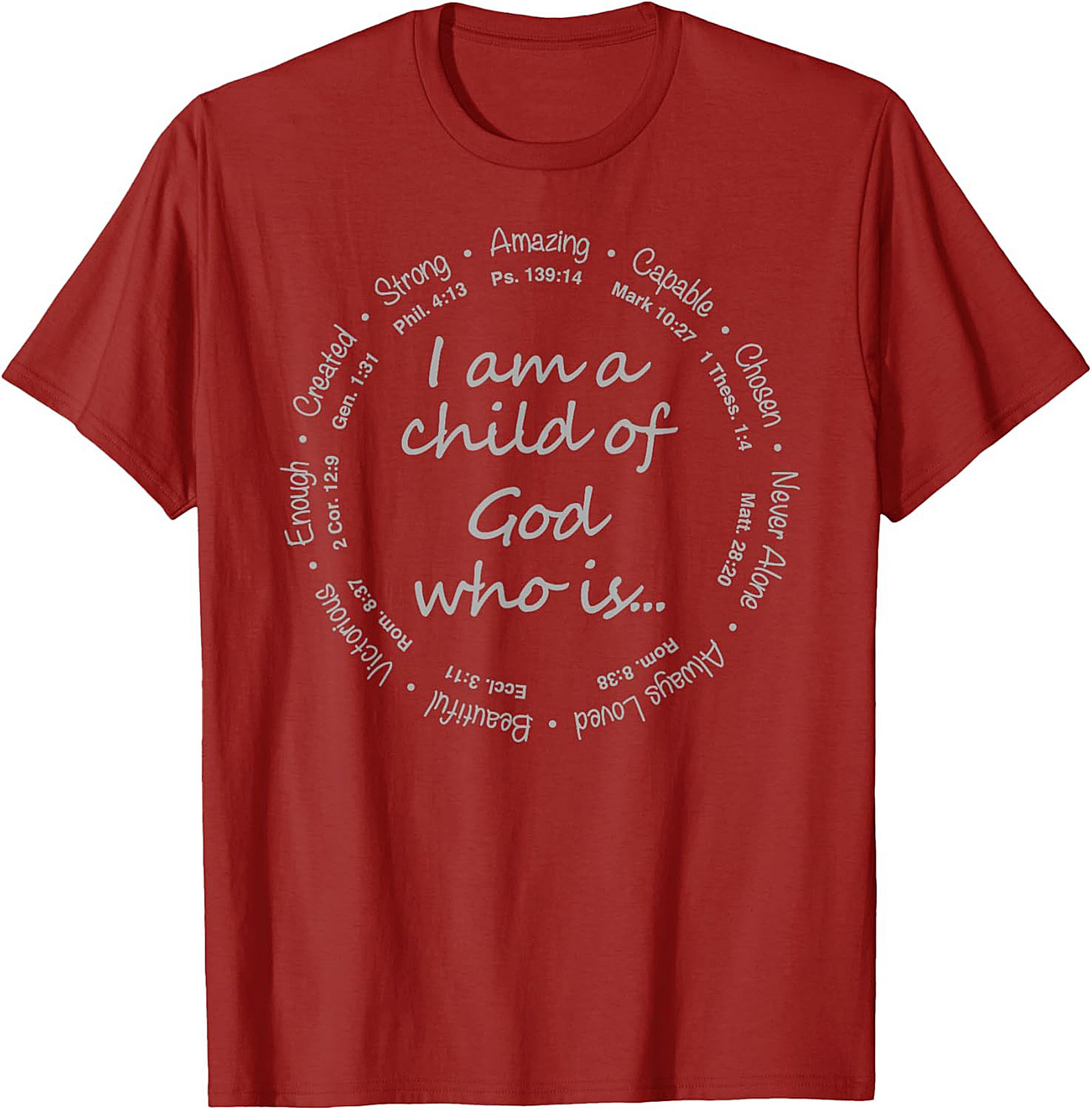  I am a Child of God T-Shirt Biblical Verse Graphic Tee