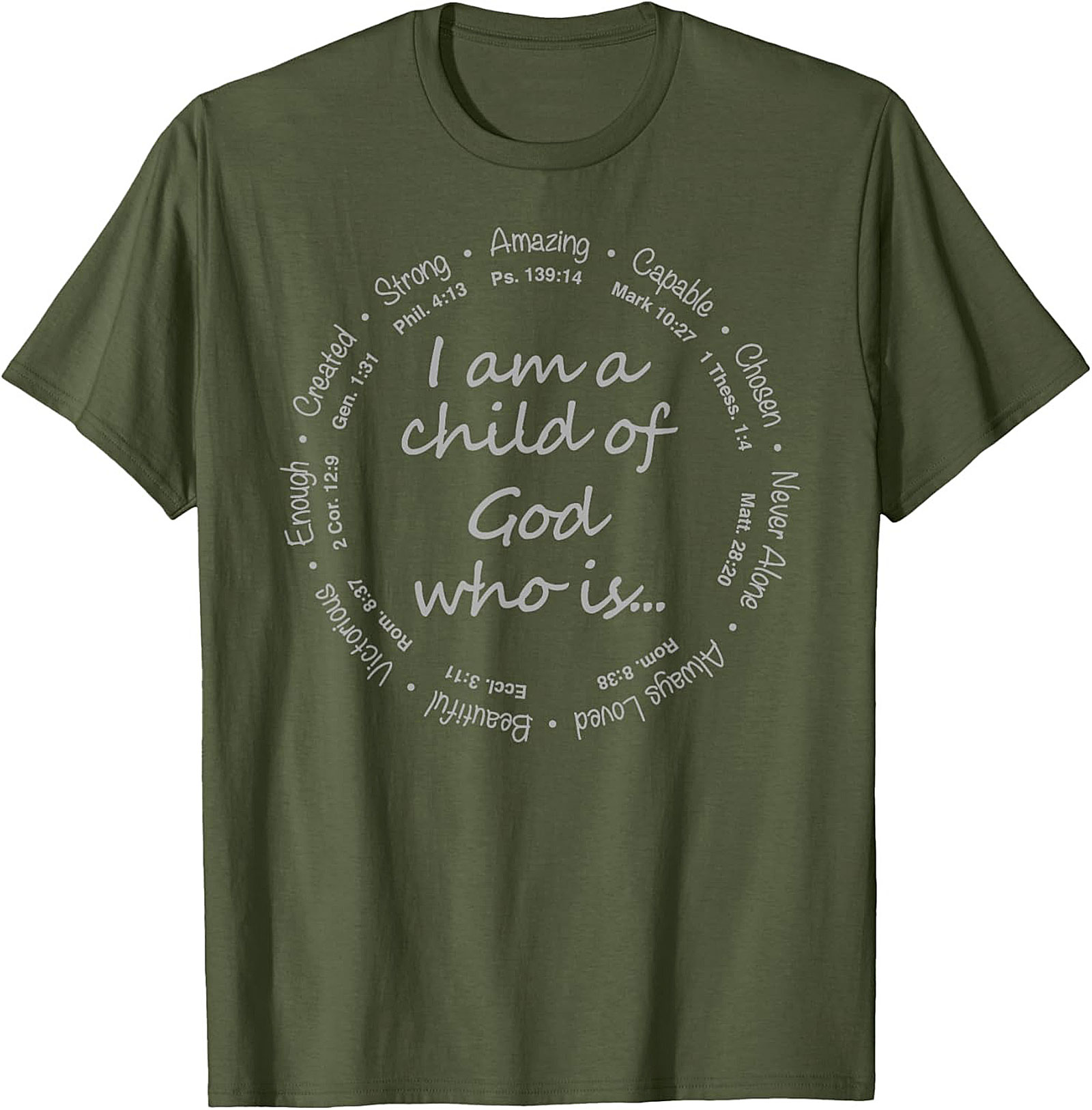  I am a Child of God T-Shirt Biblical Verse Graphic Tee