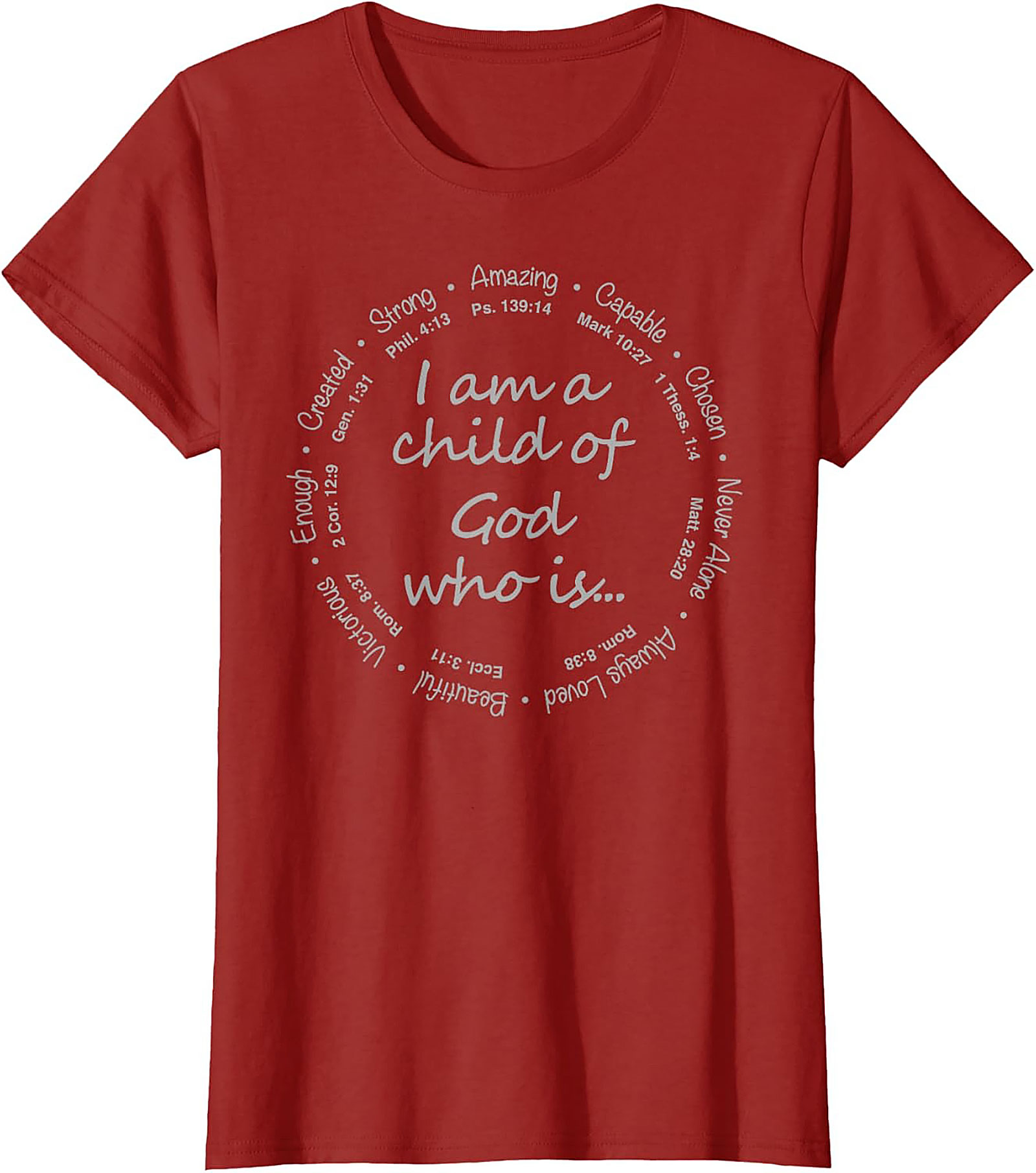  I am a Child of God T-Shirt Biblical Verse Graphic Tee