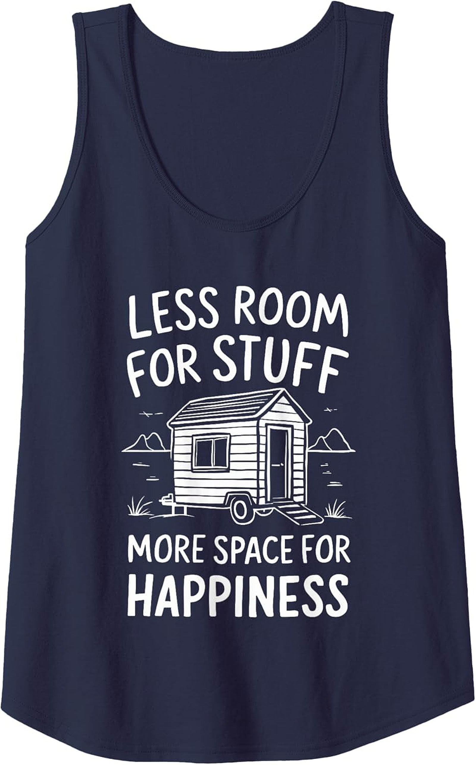 Tiny House Minimalist Graphic Tank Top - Less Room for Stuff