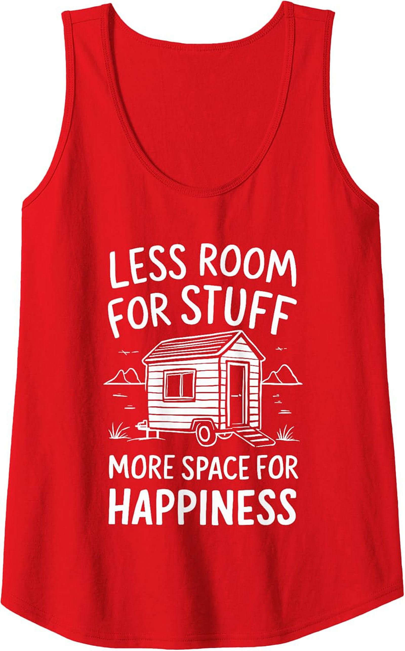 Tiny House Minimalist Graphic Tank Top - Less Room for Stuff