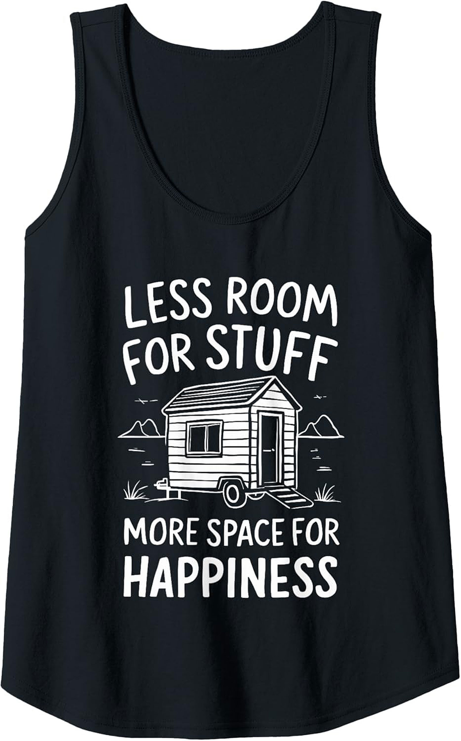 Tiny House Minimalist Graphic Tank Top - Less Room for Stuff