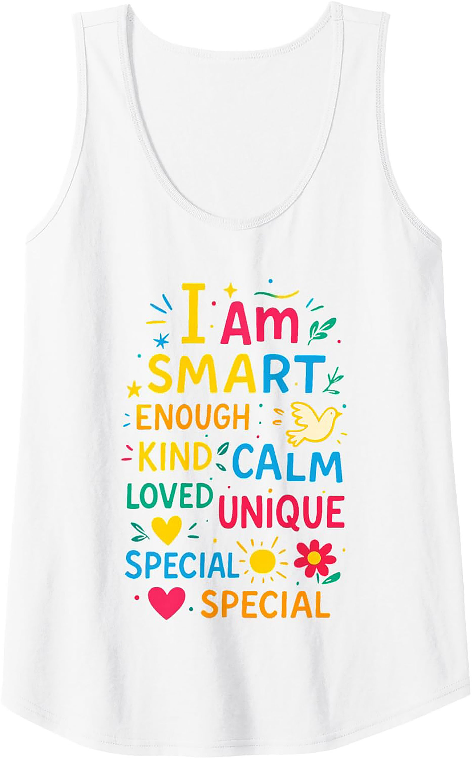  I Am Smart & Unique Positive Affirmation Tank Top