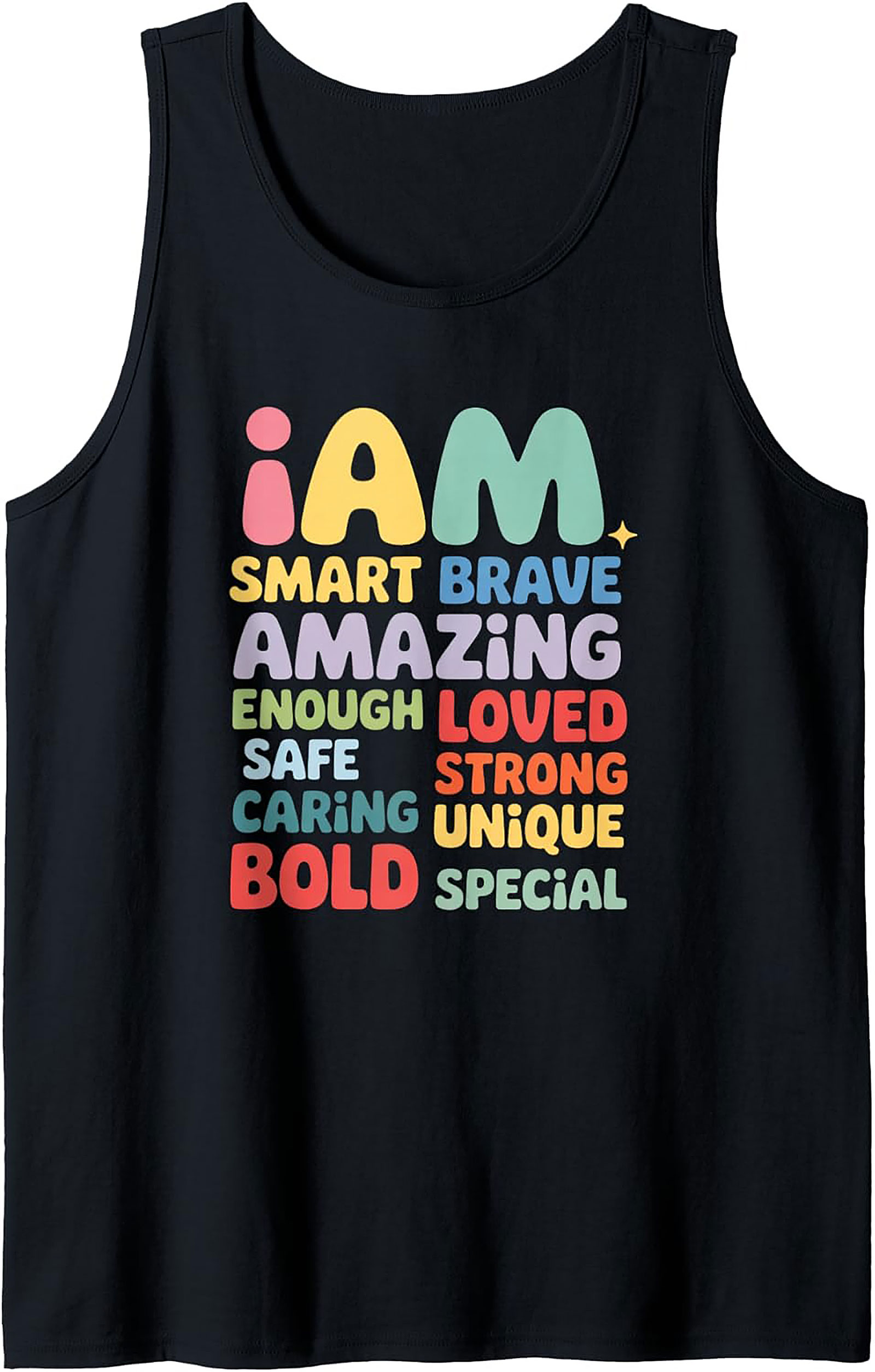 Positive Affirmations Graphic Tank Top "I Am" Sleeveless Tee