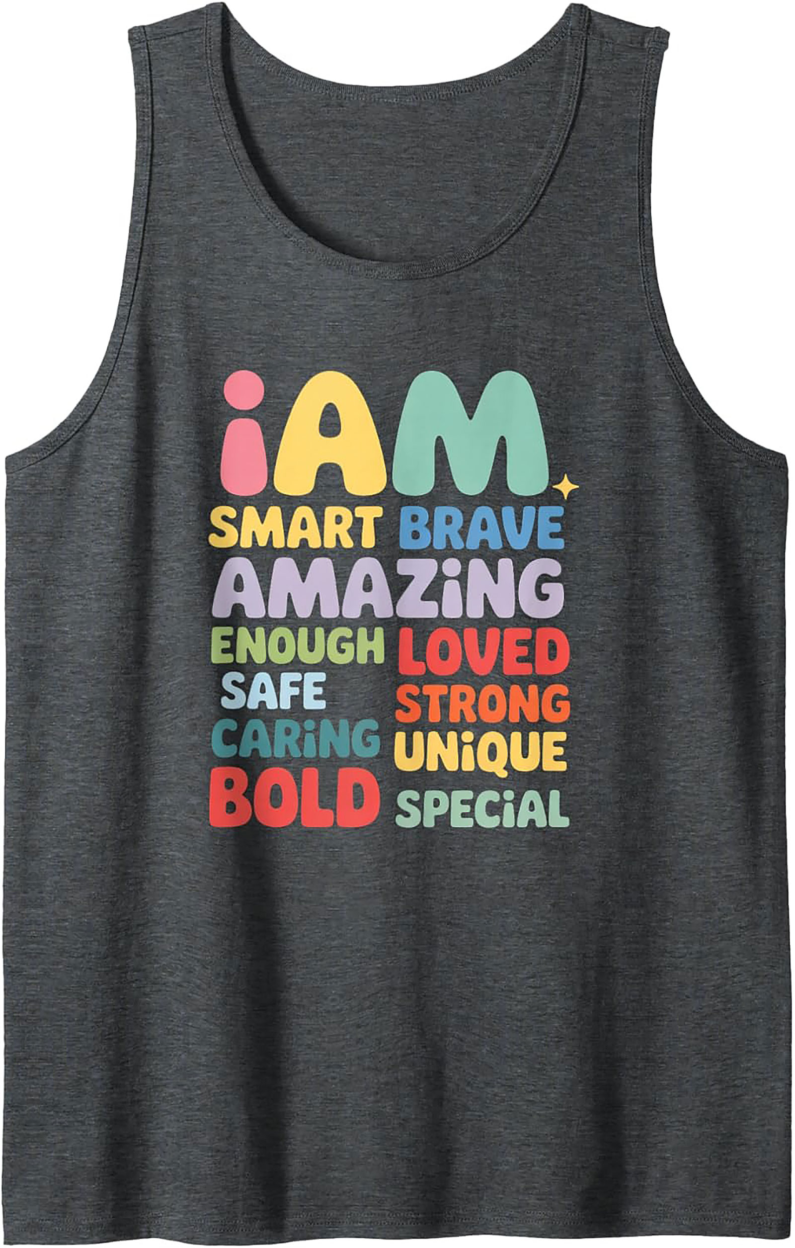 Positive Affirmations Graphic Tank Top "I Am" Sleeveless Tee
