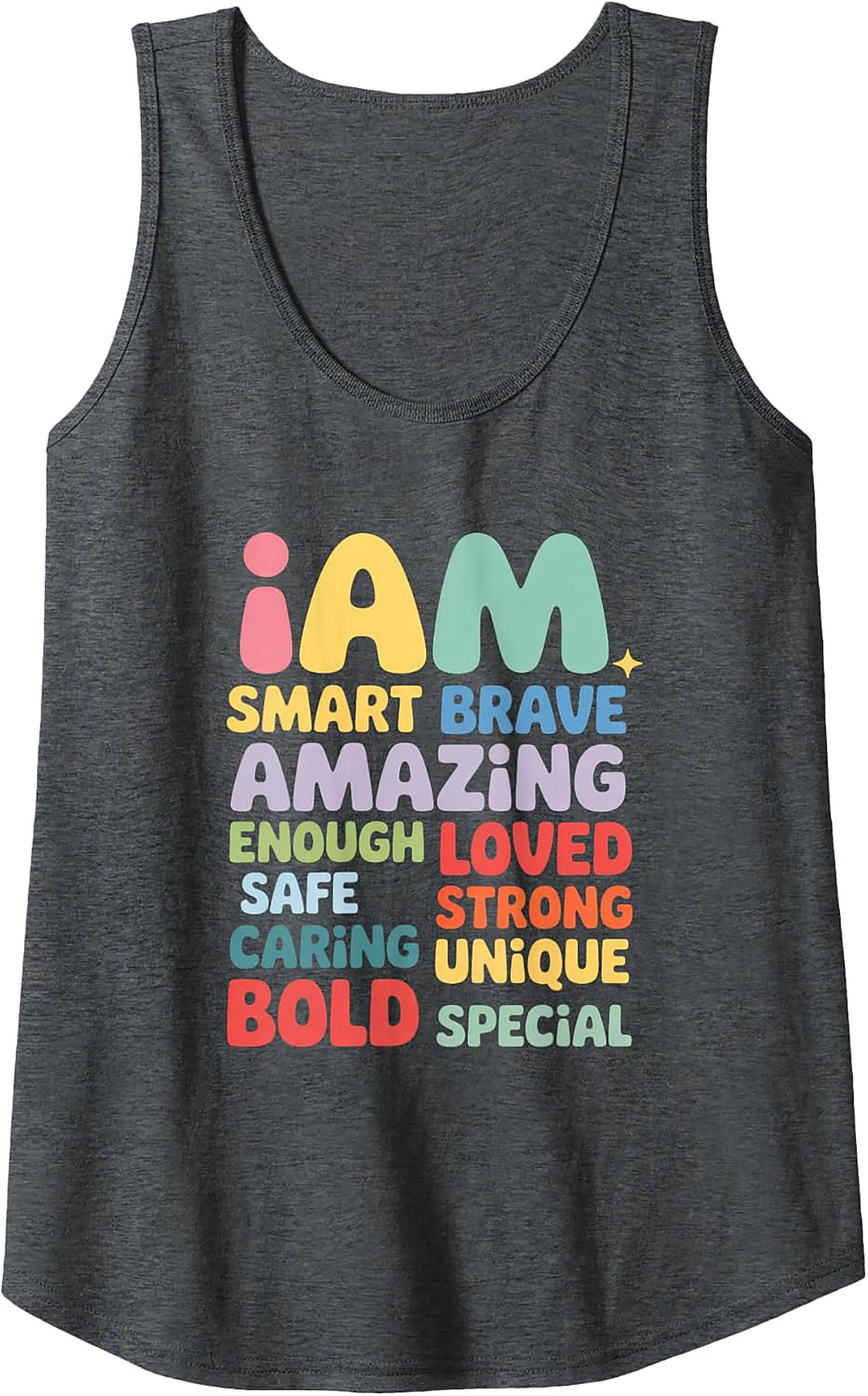 Positive Affirmations Graphic Tank Top "I Am" Sleeveless Tee