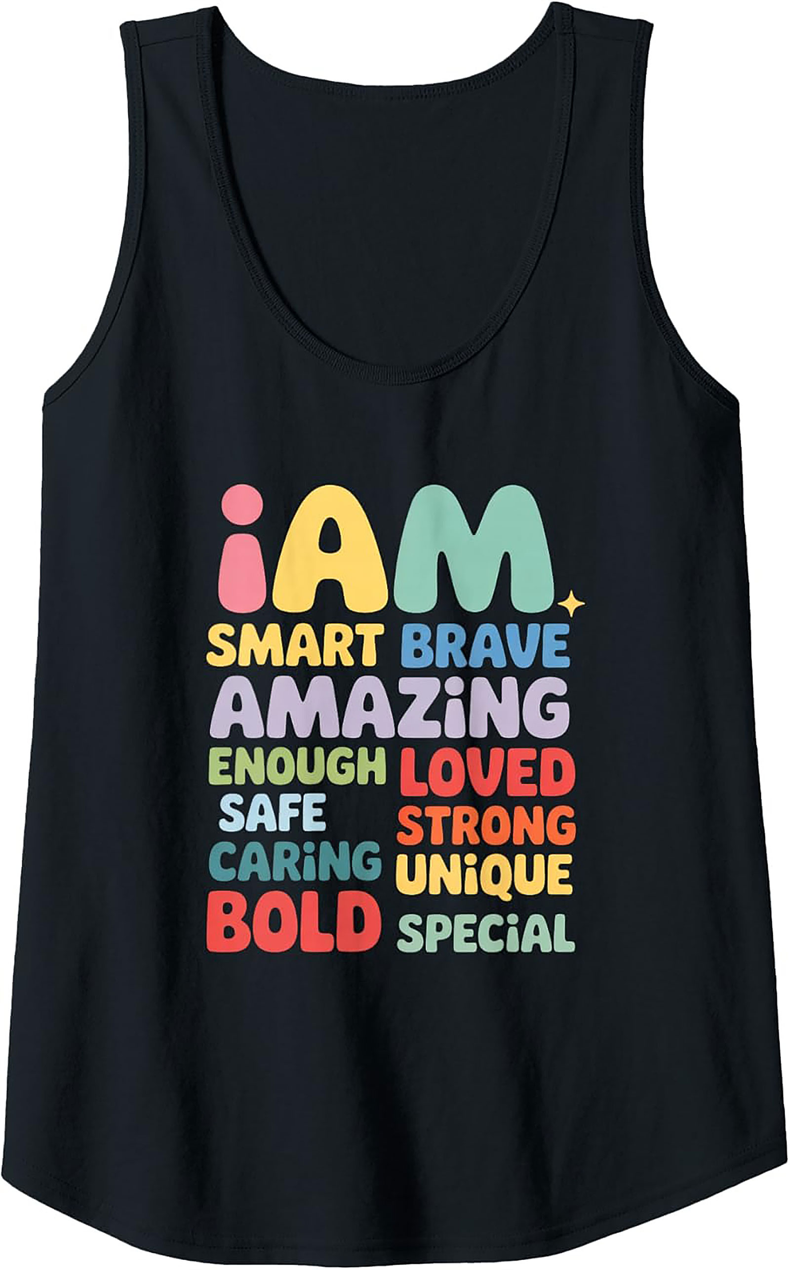 Positive Affirmations Graphic Tank Top "I Am" Sleeveless Tee