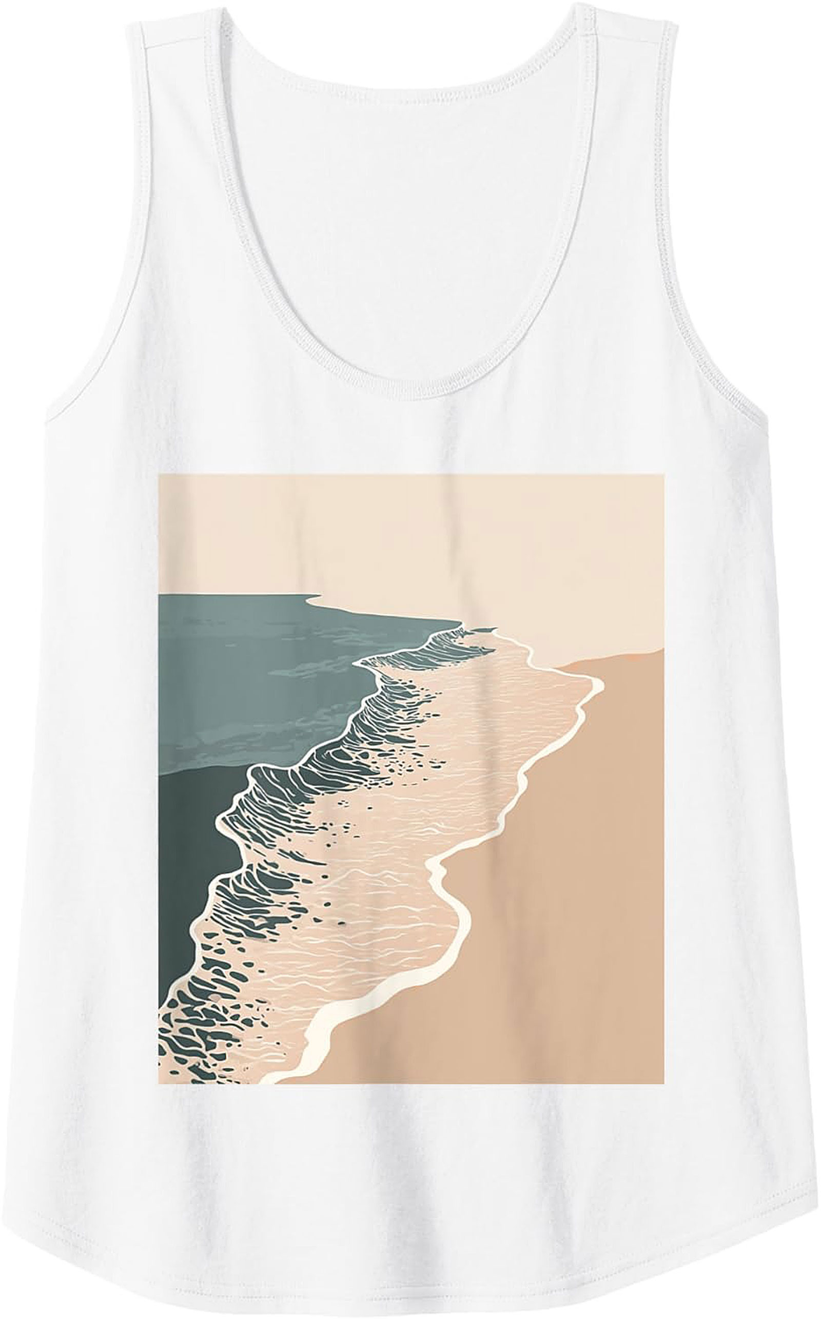 Minimalist Coastal Abstract Beach Tank Top