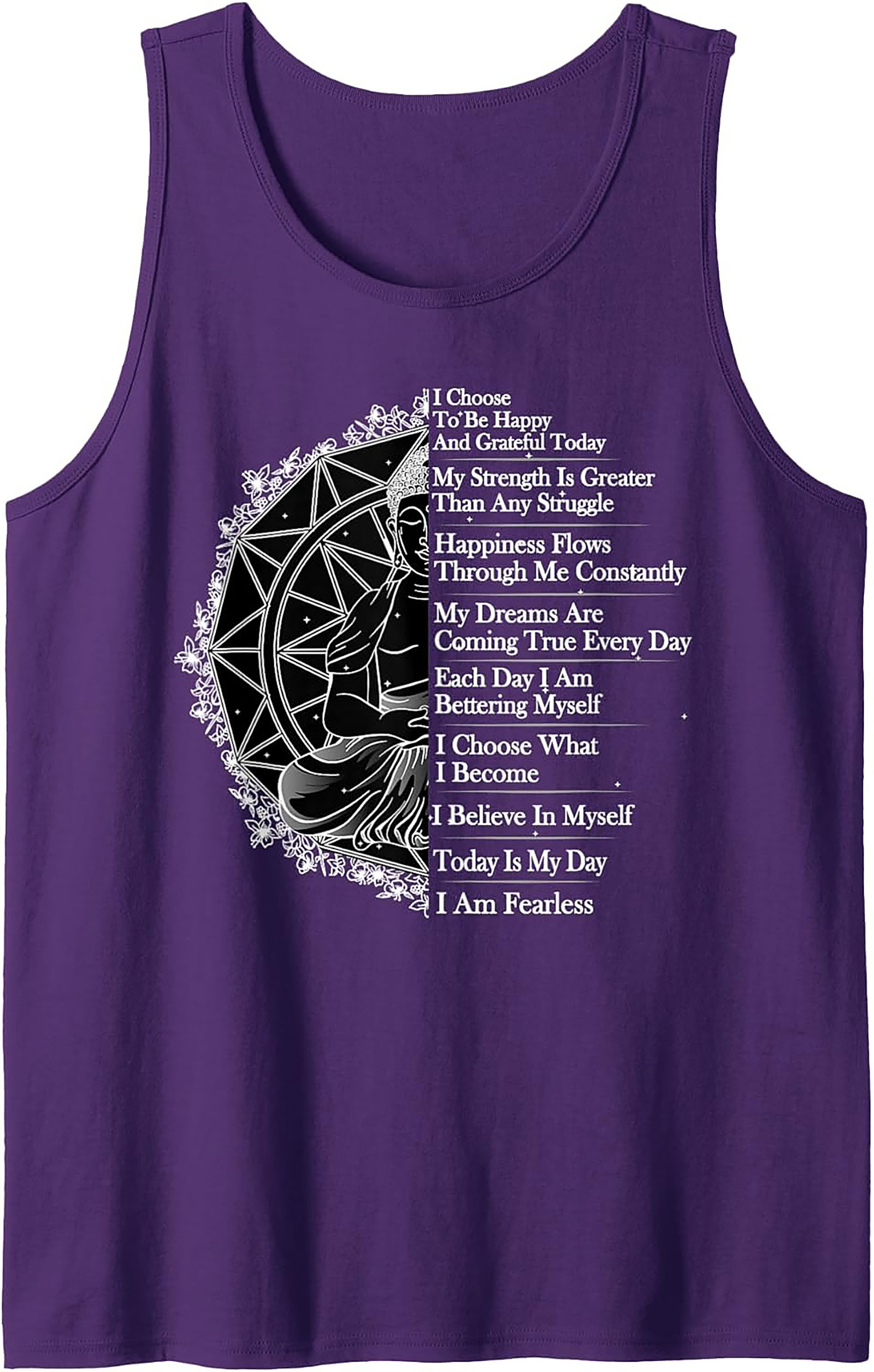 Buddha Affirmation Tank Top - Mindfulness & Yoga Graphic