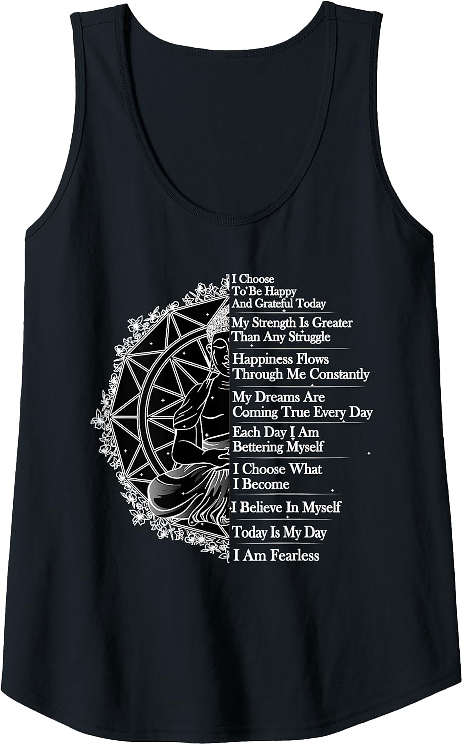 Buddha Affirmation Tank Top - Mindfulness & Yoga Graphic