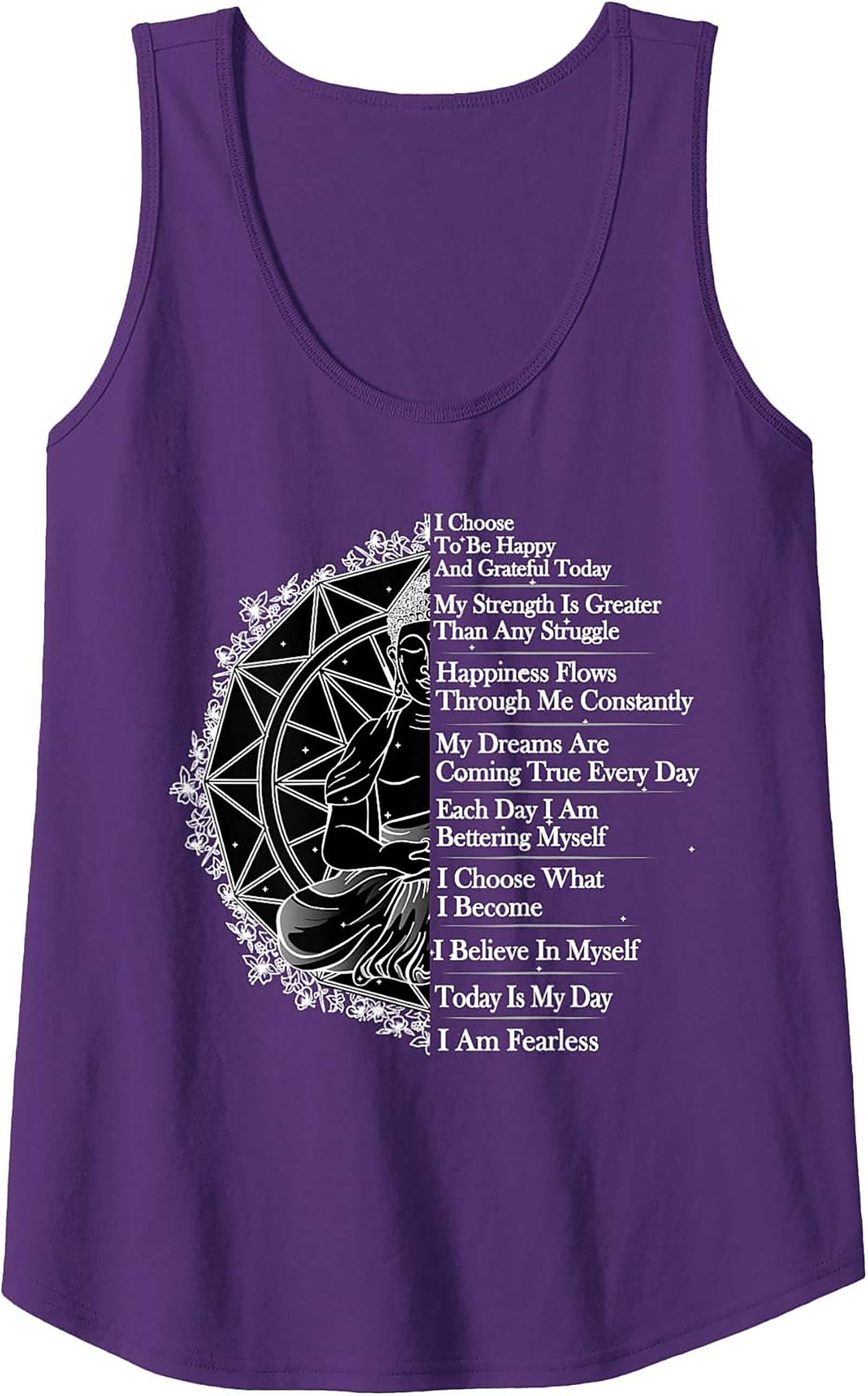 Buddha Affirmation Tank Top - Mindfulness & Yoga Graphic