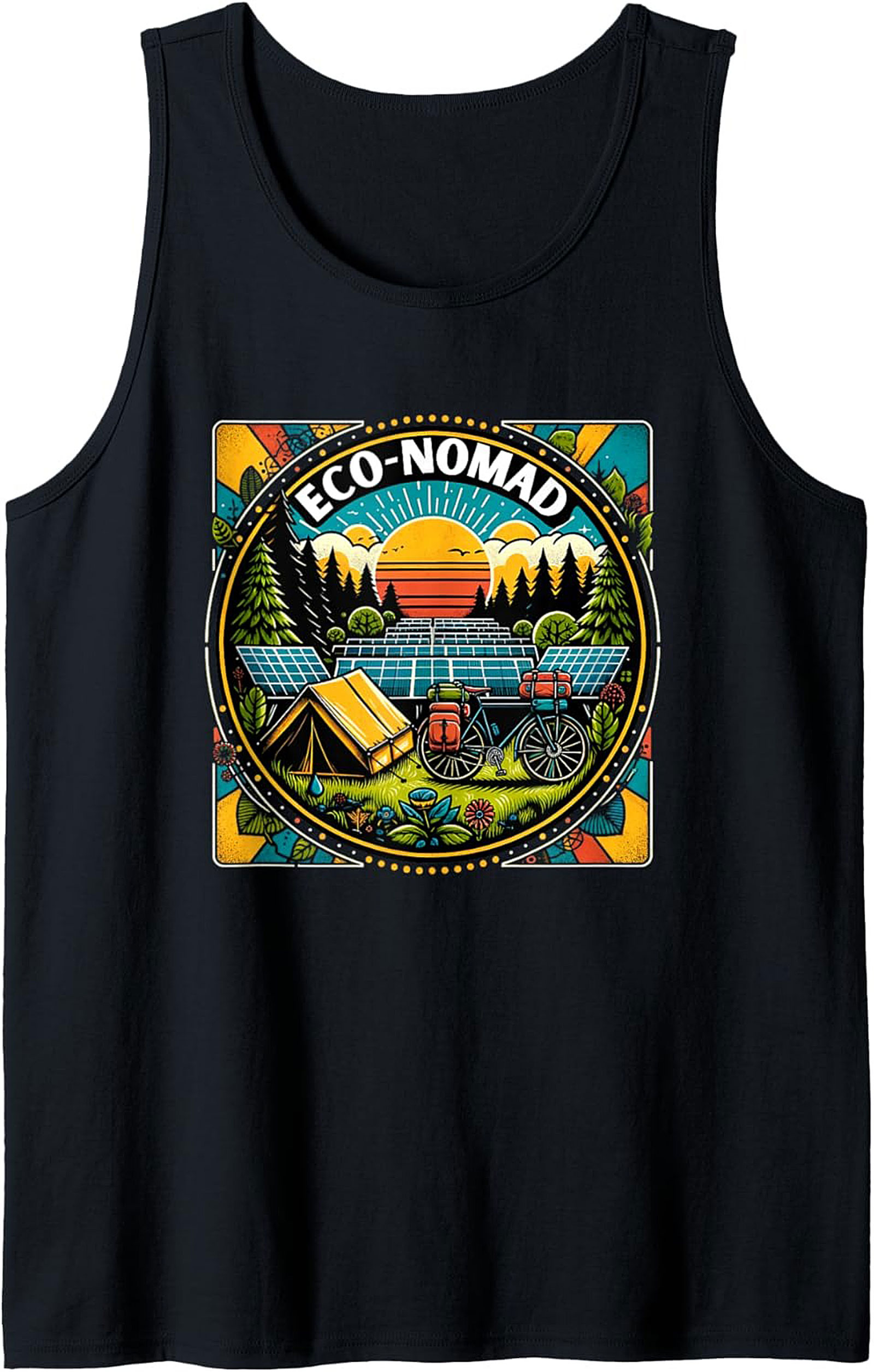 Eco-Nomad Graphic Tank Top – Sustainable Adventure Sleeveless Tee